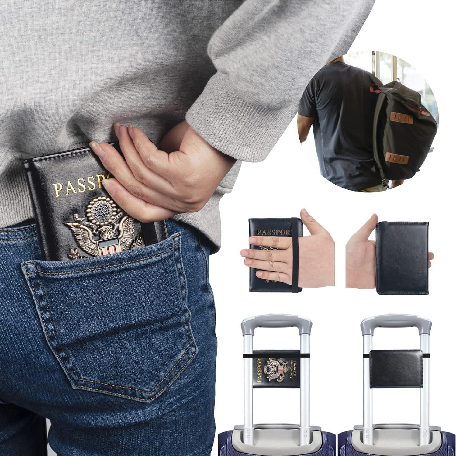 Portapasaportes RFID FACATH Negro con Sello Metálico 3D