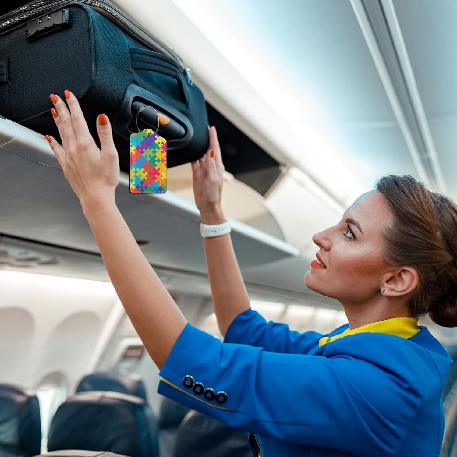 Paquete de 2 Etiquetas de Equipaje de Cuero ZEWOCA Autismo