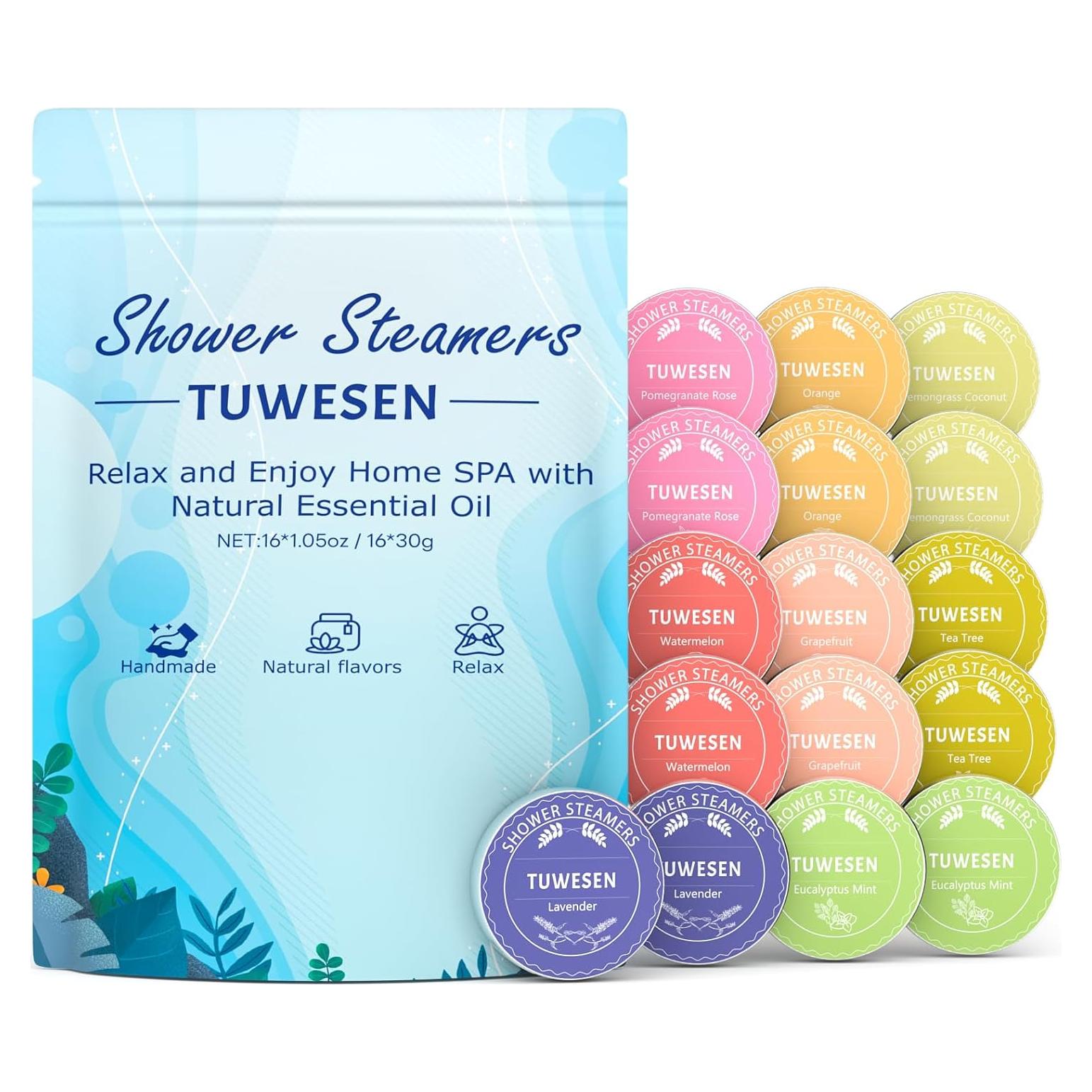 Bombas de Ducha Aromaterapia TUWESEN - Paquete de 16 Aromas