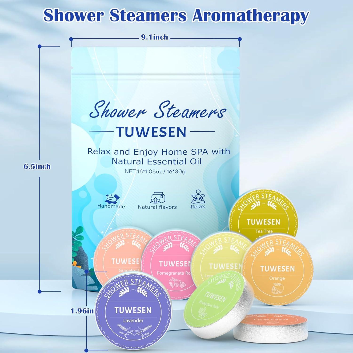 Bombas de Ducha Aromaterapia TUWESEN - Paquete de 16 Aromas