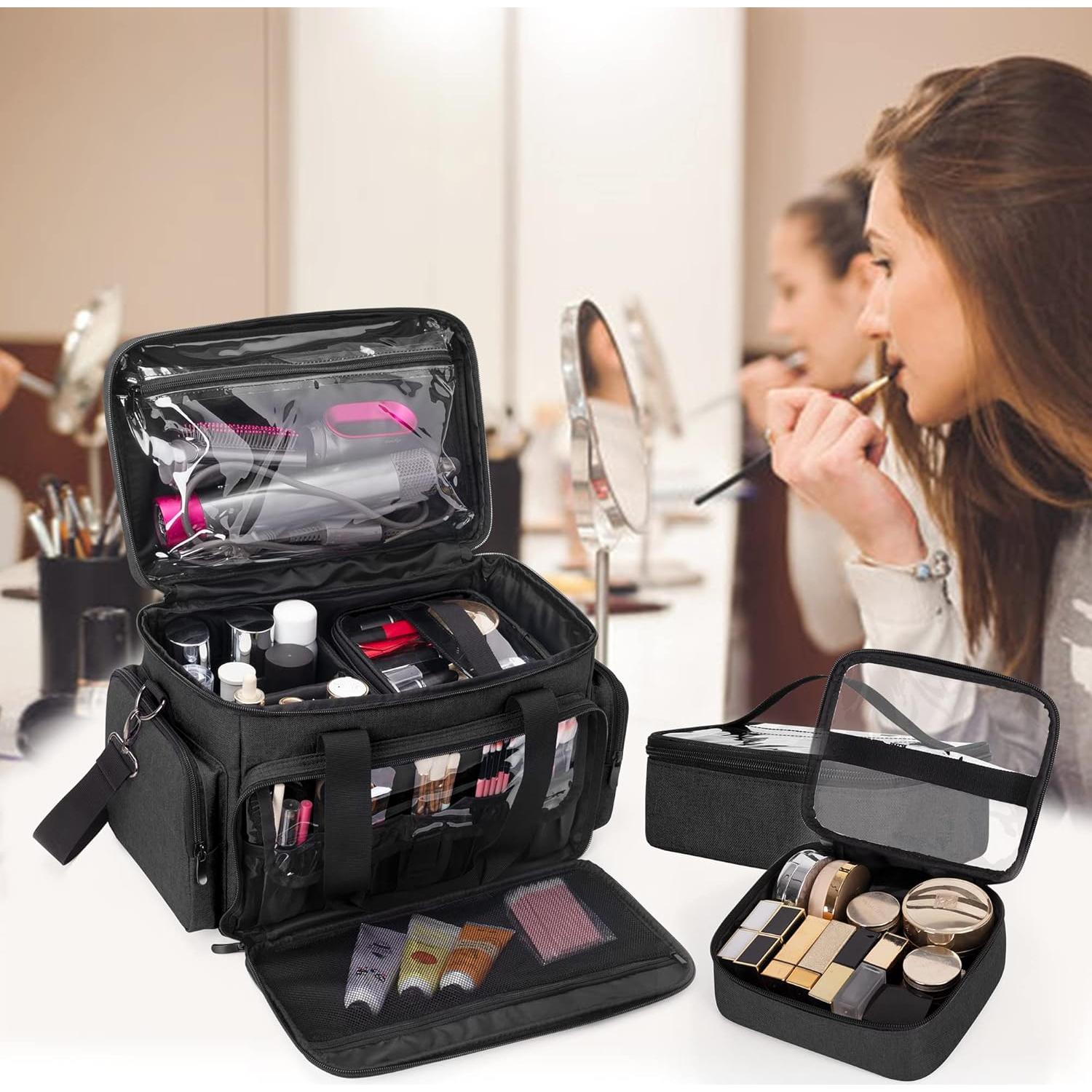 Bolsa de Maquillaje Grande BAFASO con 2 Bolsillos Extraíbles