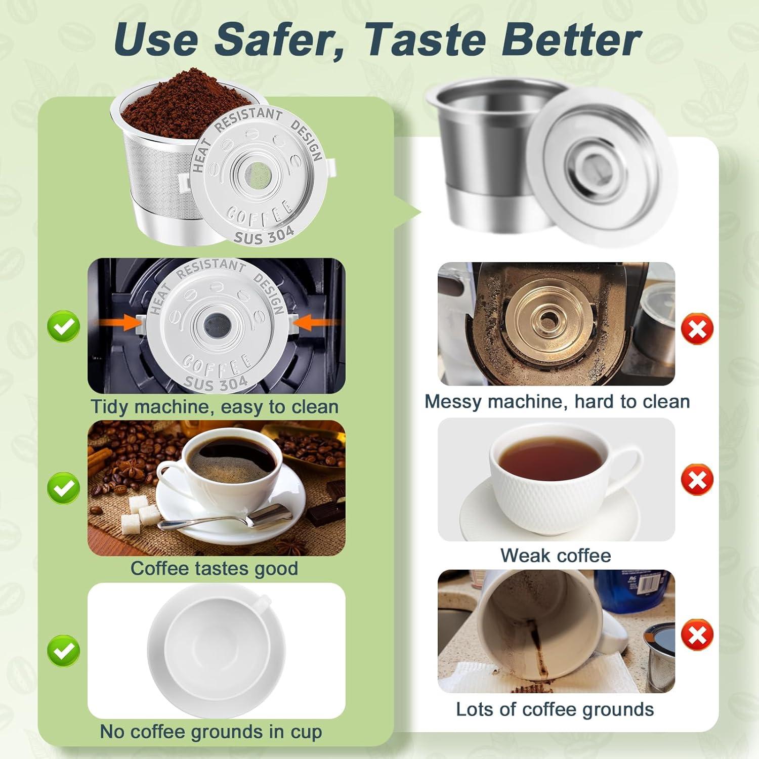 K Cups Reutilizables NESSUS de Acero Inoxidable - 2 Piezas