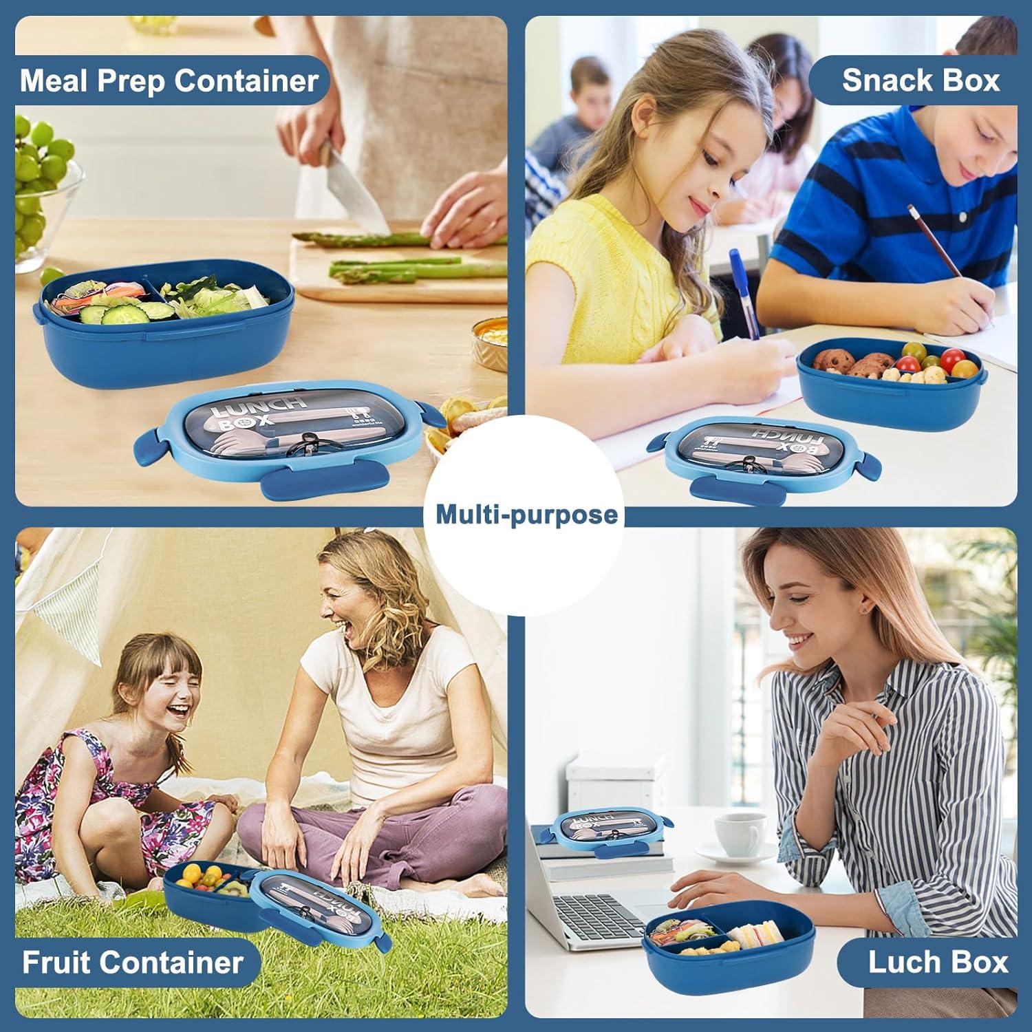 Caja Bento Almuerzo SAYAPE 850ml 3 Compartimentos Azul