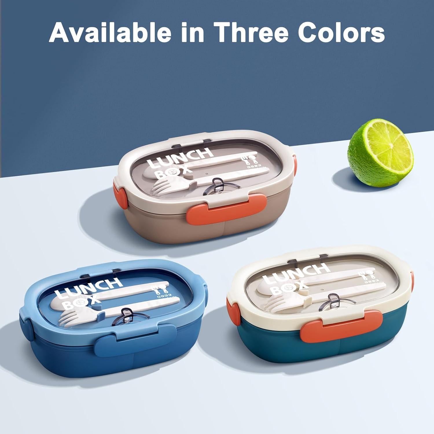 Caja Bento Almuerzo SAYAPE 850ml 3 Compartimentos Azul