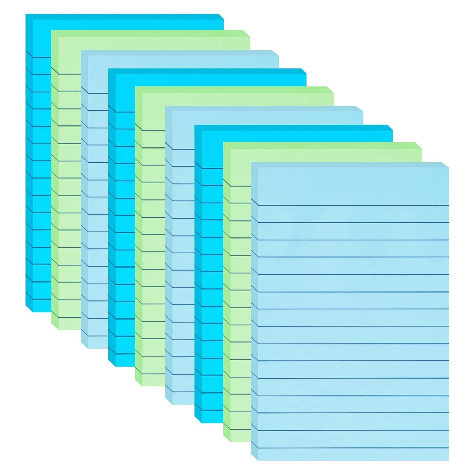 Notas Adhesivas Rayadas HQCME 10x15 cm - 9 Blocs Colores Pastel