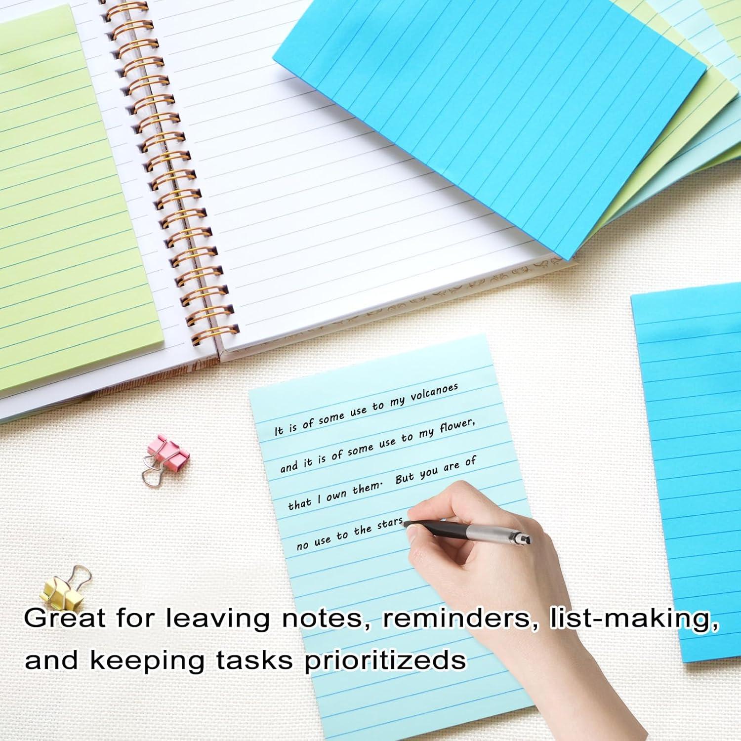 Notas Adhesivas Rayadas HQCME 10x15 cm - 9 Blocs Colores Pastel