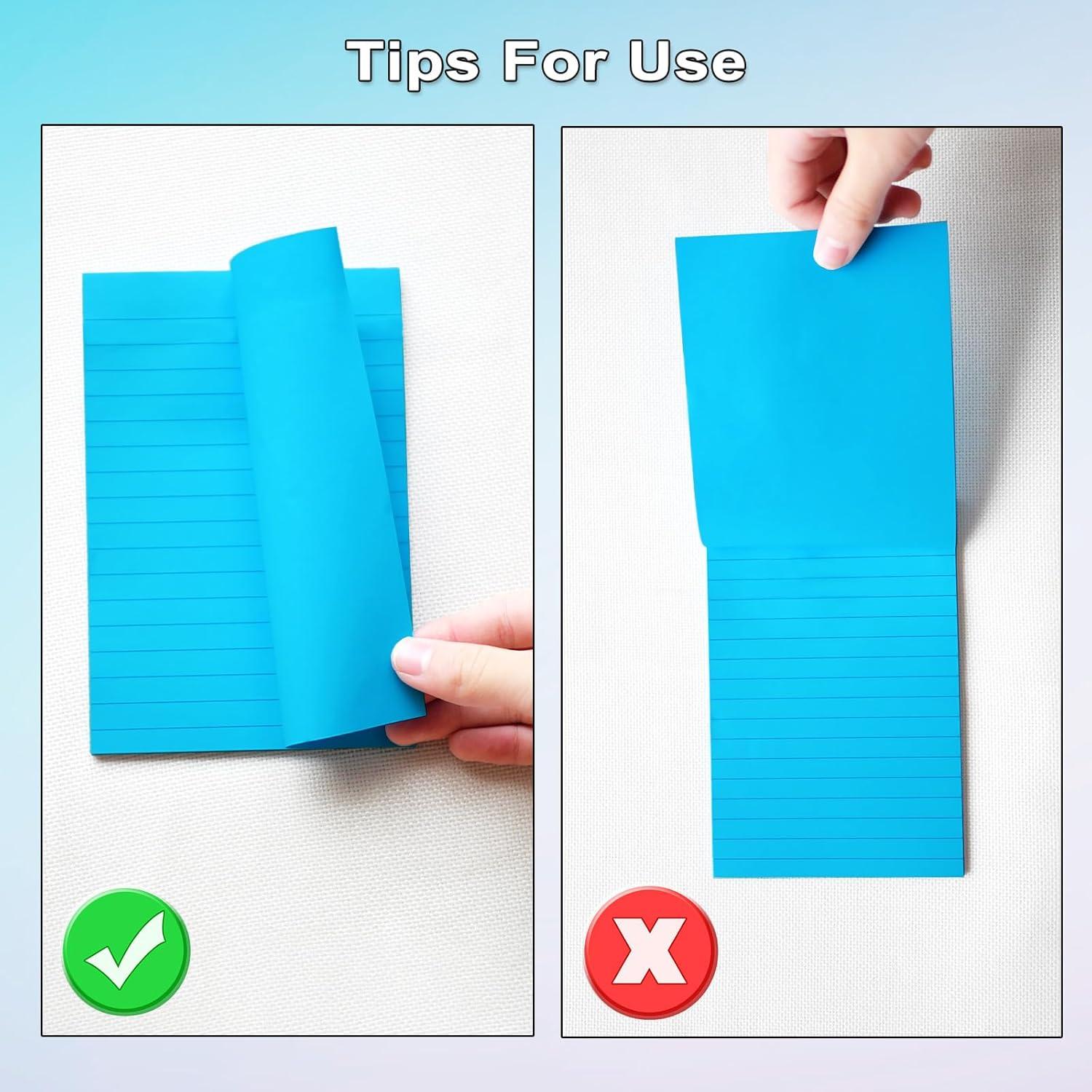 Notas Adhesivas Rayadas HQCME 10x15 cm - 9 Blocs Colores Pastel