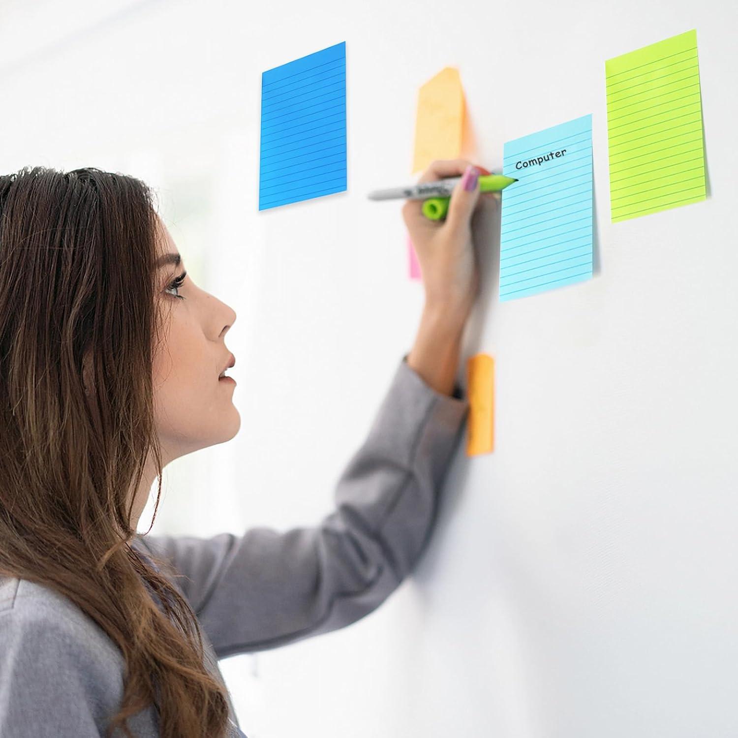 Notas Adhesivas Rayadas HQCME 10x15 cm - 9 Blocs Colores Pastel