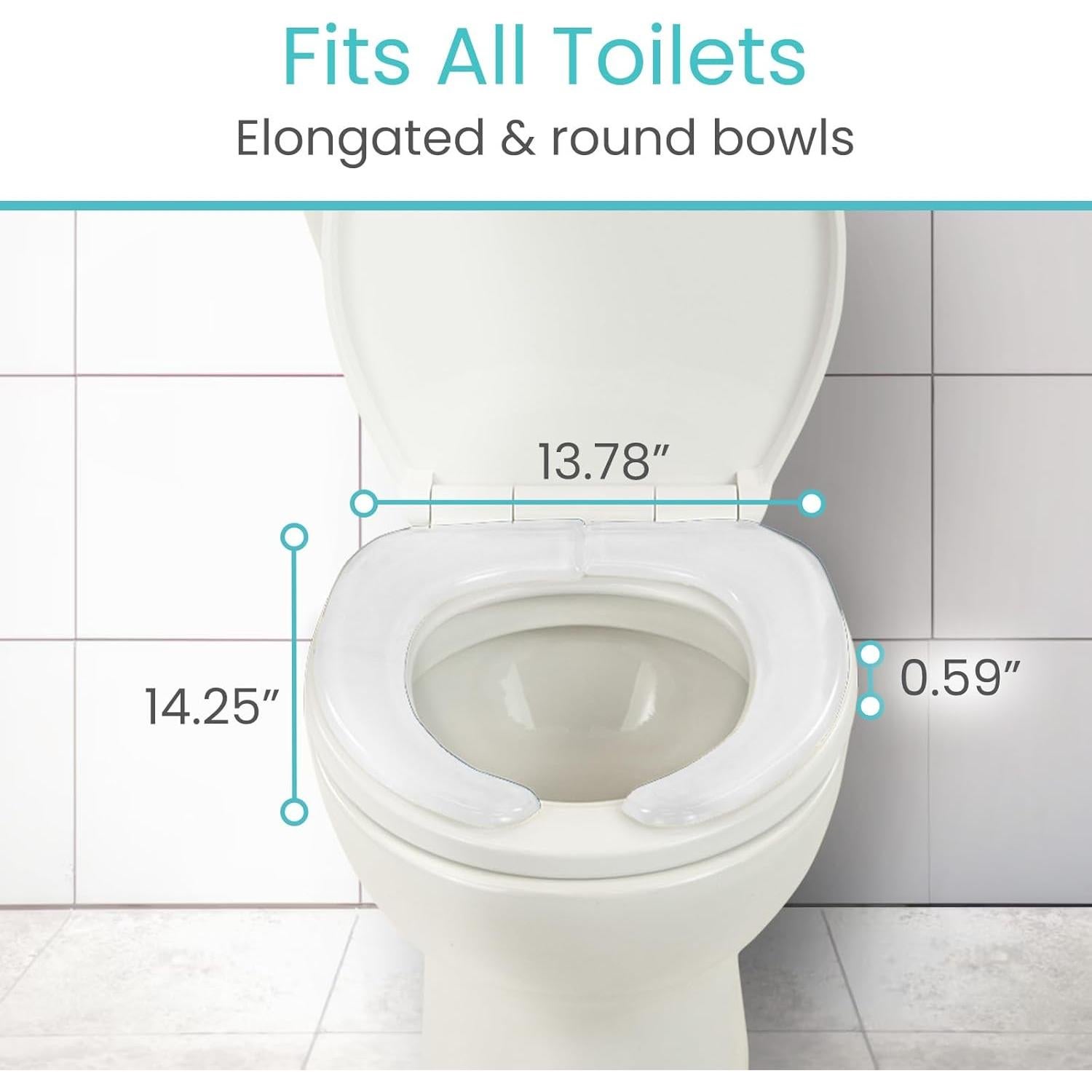 Cojín Elevado para Asiento de Inodoro Vive Gel - Acolchado y Adhesivo