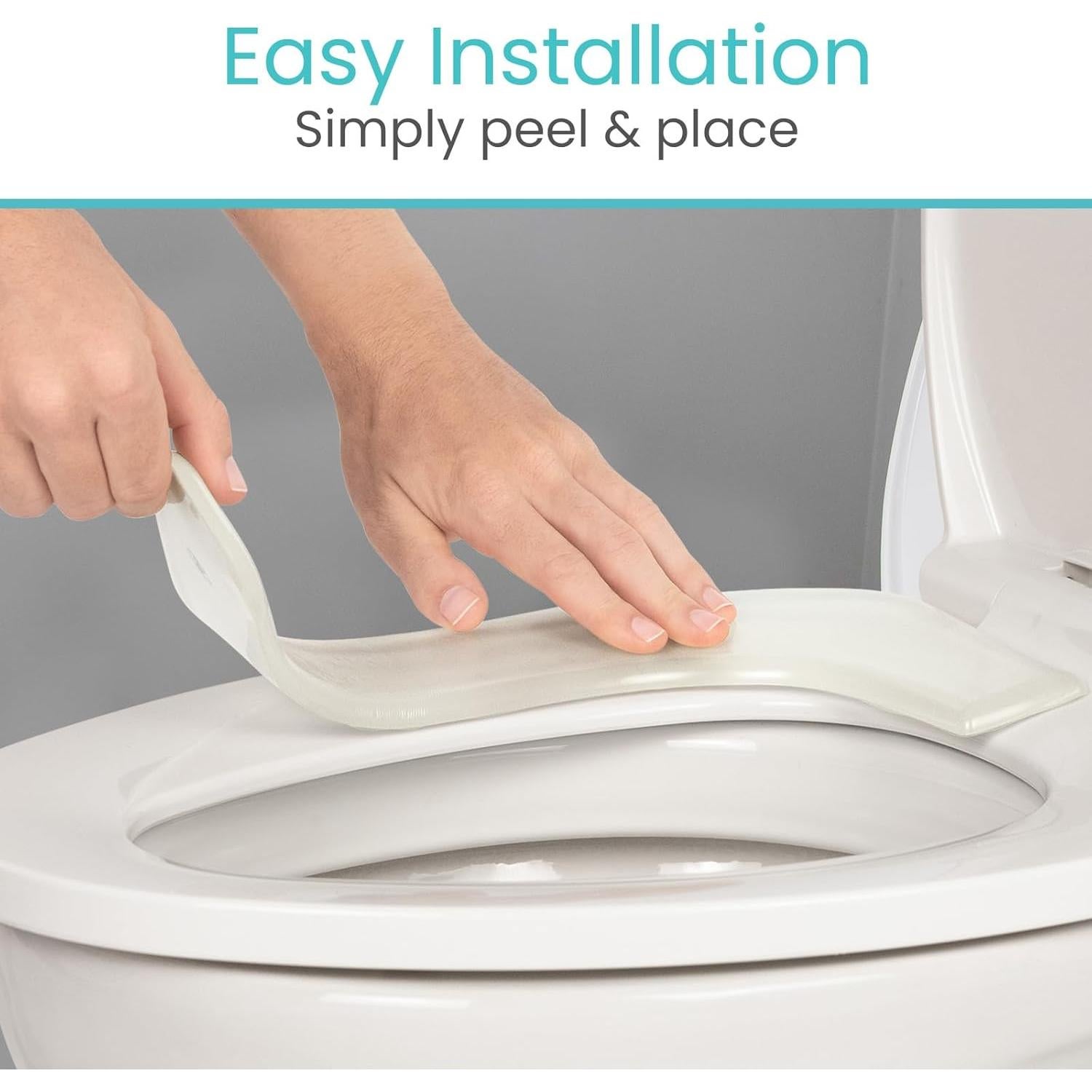 Cojín Elevado para Asiento de Inodoro Vive Gel - Acolchado y Adhesivo