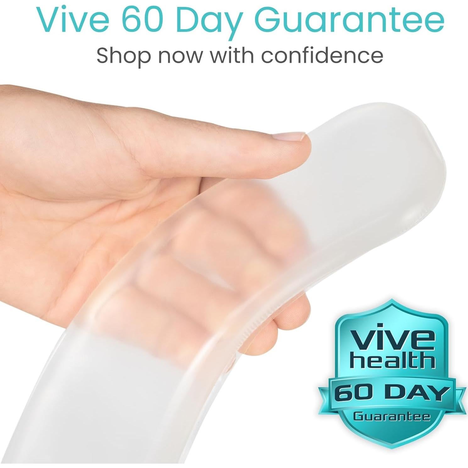 Cojín Elevado para Asiento de Inodoro Vive Gel - Acolchado y Adhesivo