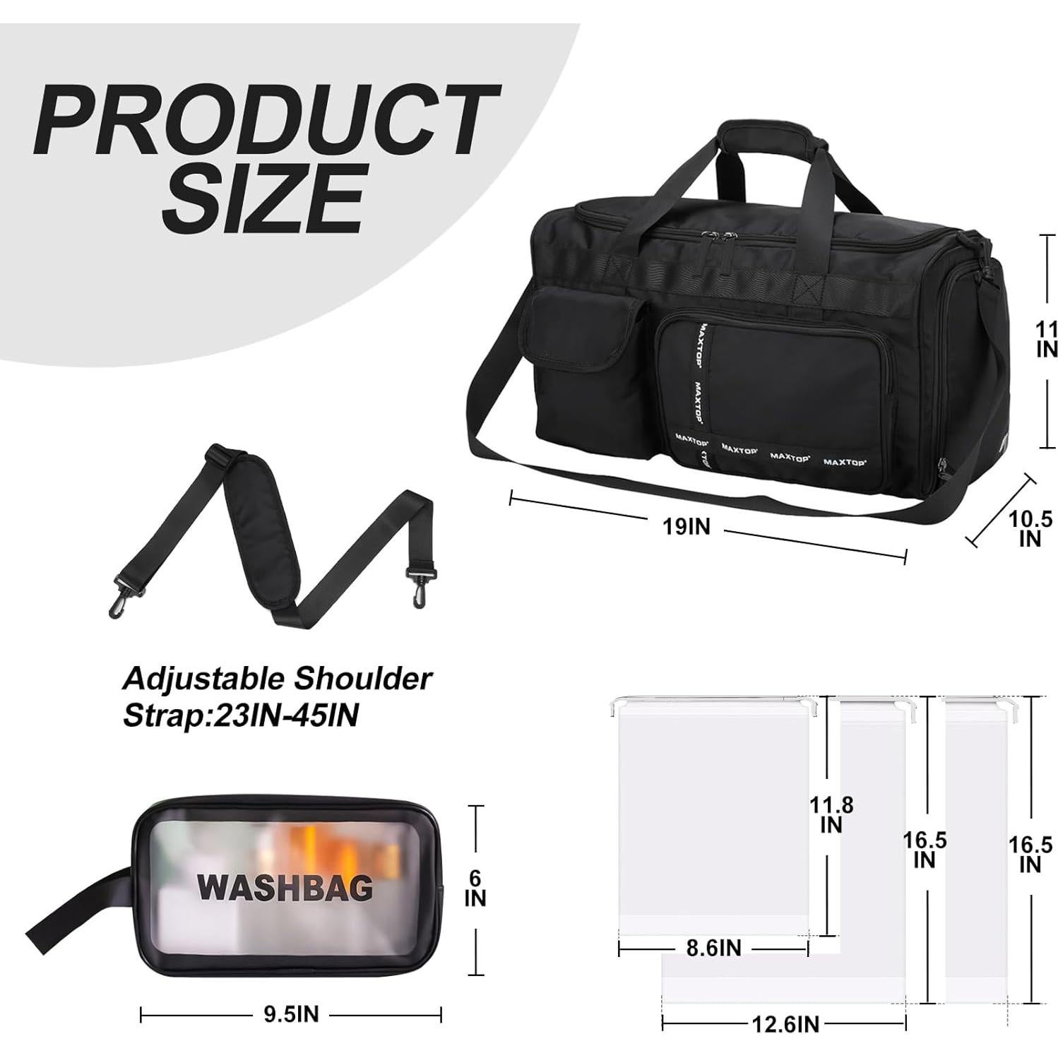 Bolsa de Gimnasio MAXTOP Duffle 48.3x26.7x27.9cm Negra