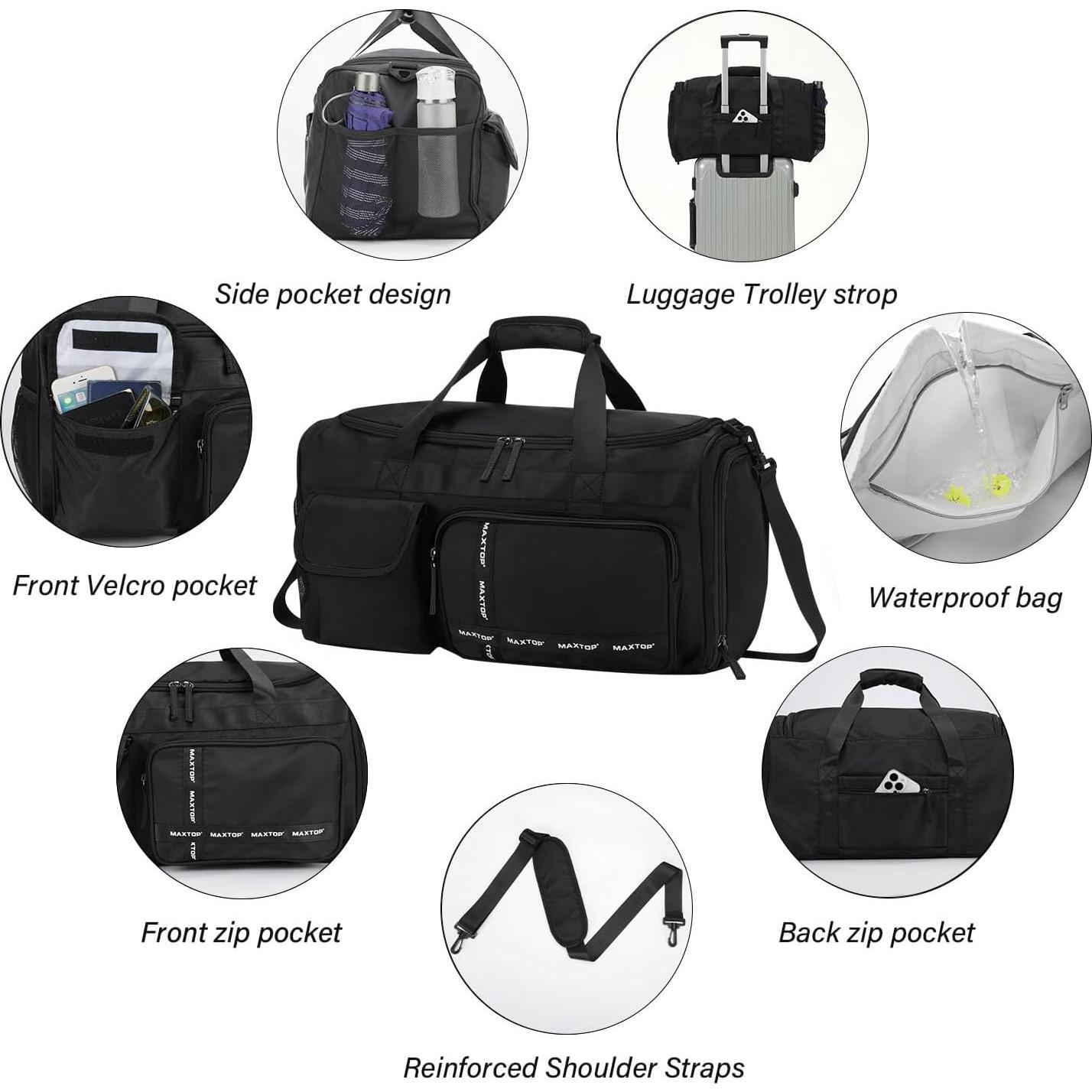 Bolsa de Gimnasio MAXTOP Duffle 48.3x26.7x27.9cm Negra