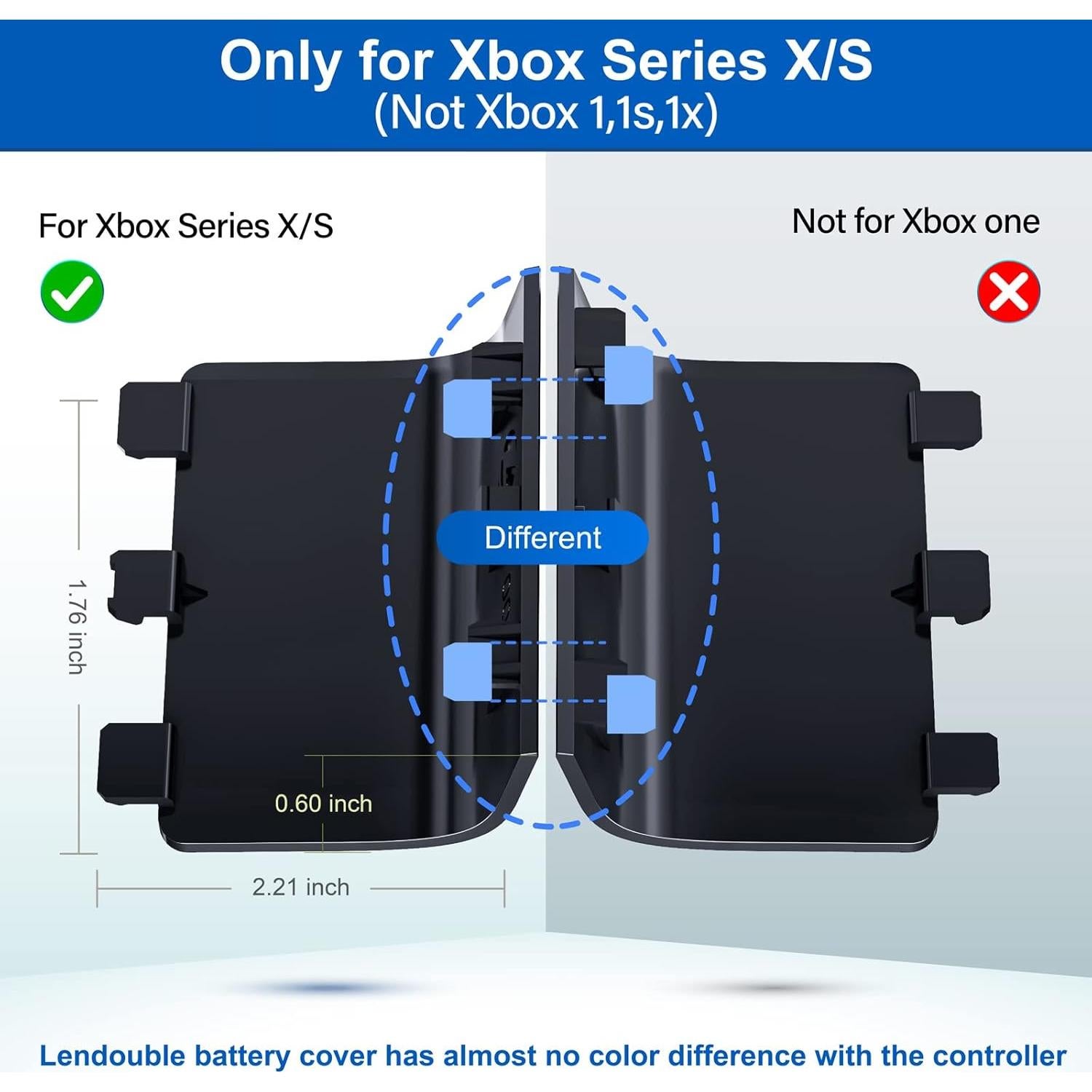 Cubierta de Batería Reemplazo L LENDOUBLE para Xbox Series X/S