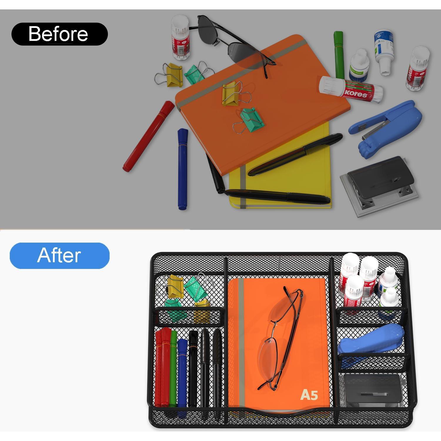 Organizador de Cajón de Metal VyGrow 6 Compartimentos Ajustables