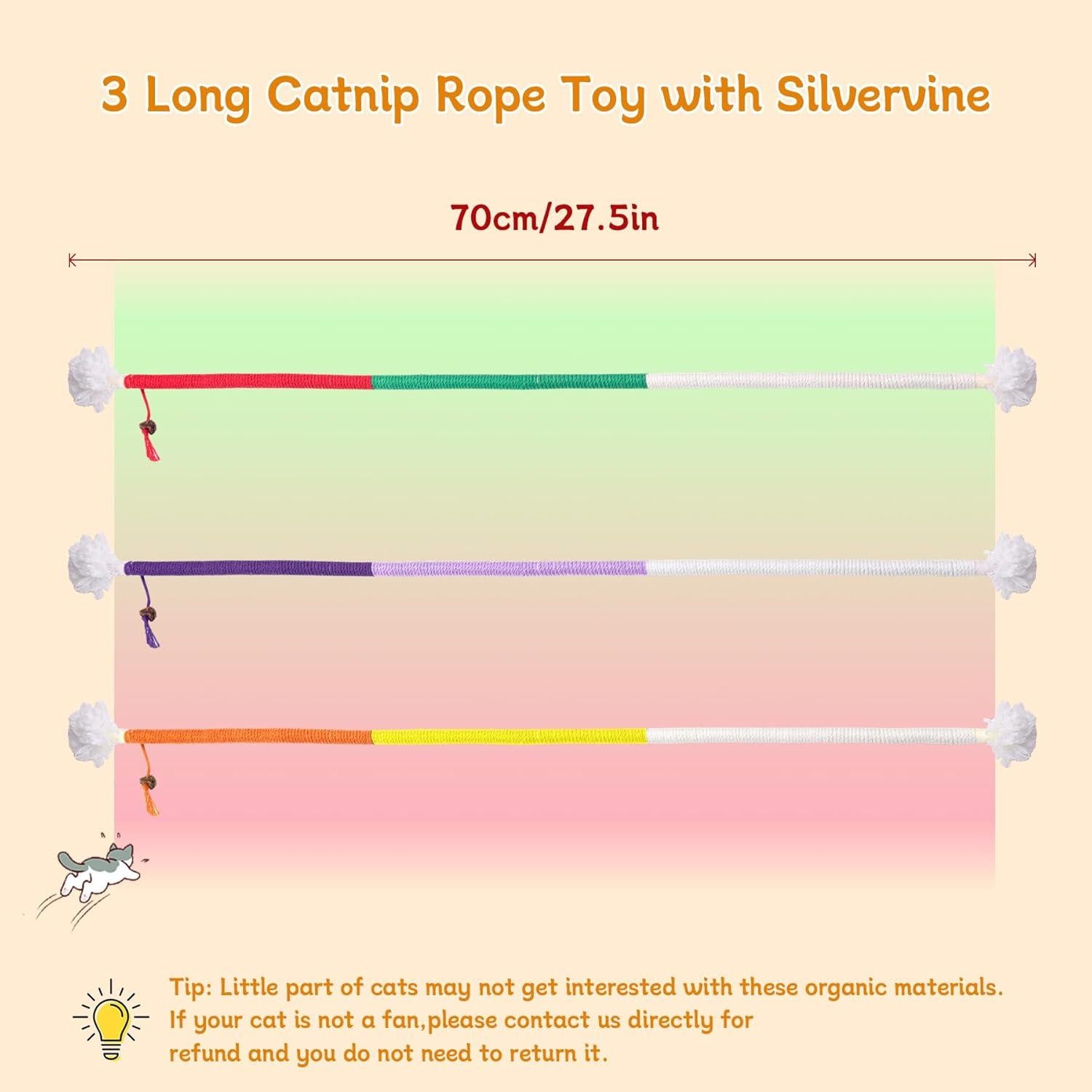 Juguetes para Gatos SEVENKA - 3 Palos de Silvervine 70cm