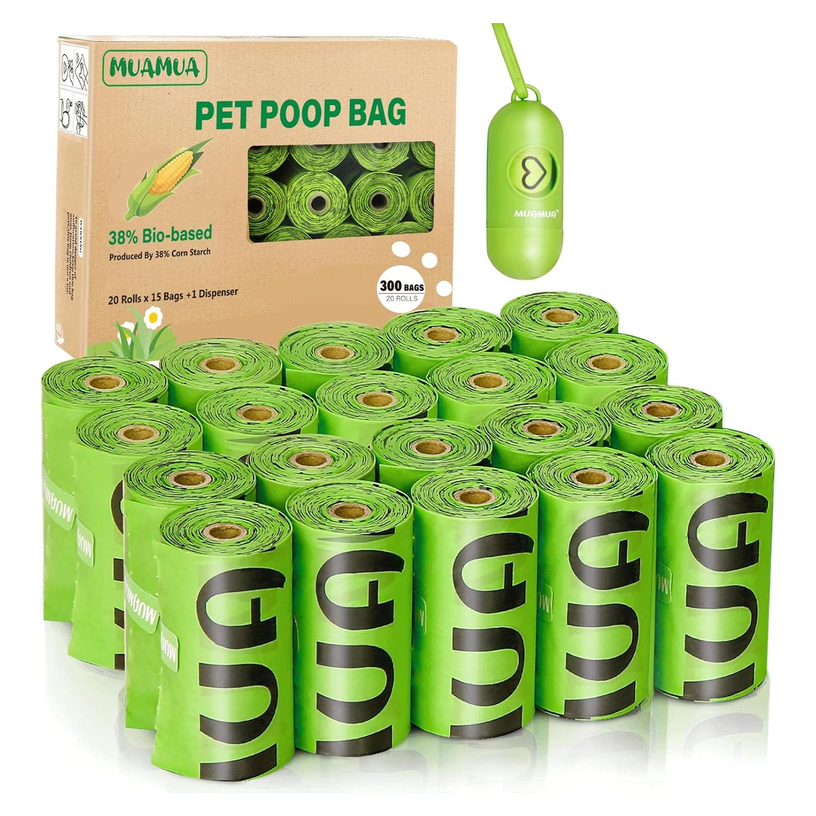 Bolsas Biodegradables MUAMUA 300 Unidades 23x33cm a Prueba de Fugas
