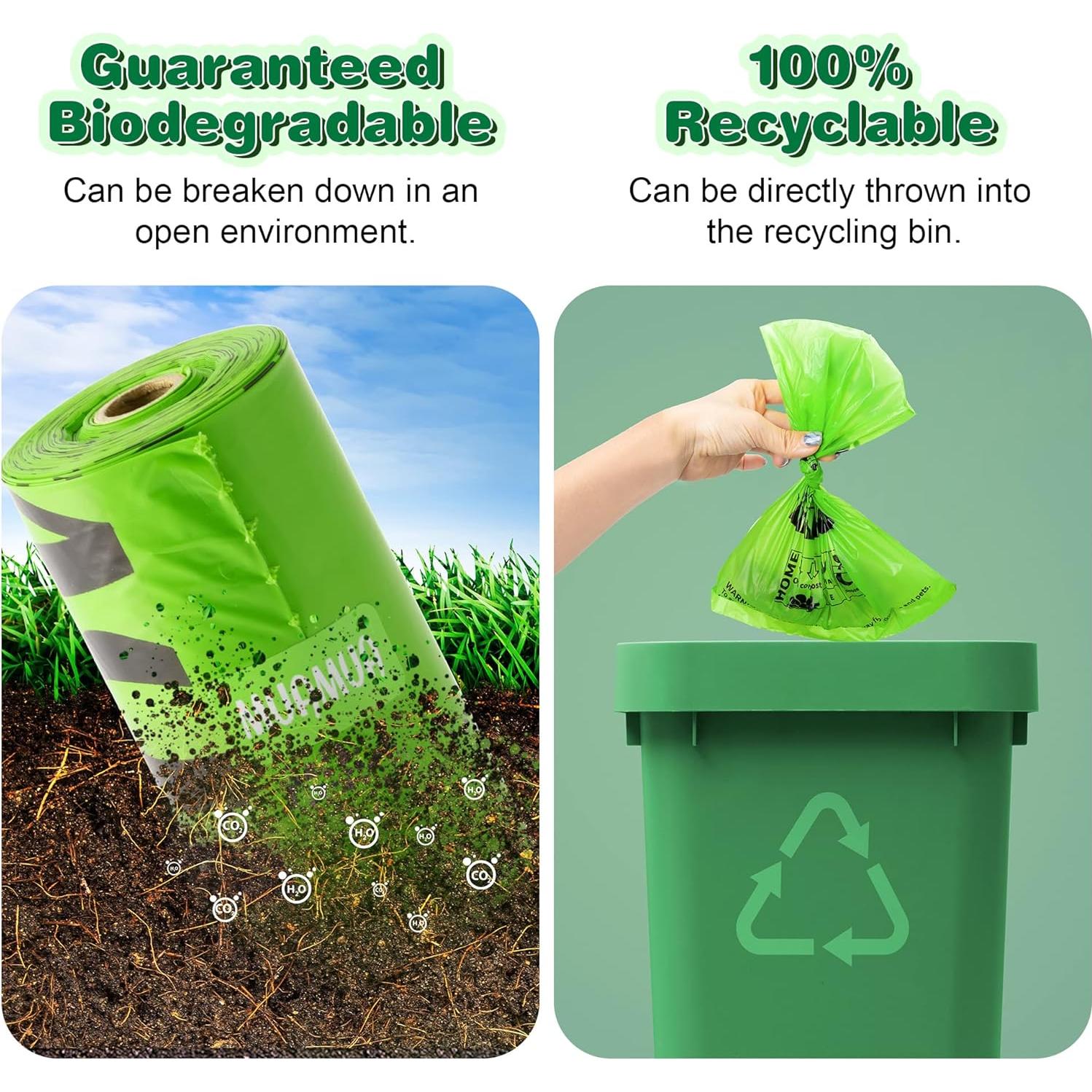 Bolsas Biodegradables MUAMUA 300 Unidades 23x33cm a Prueba de Fugas