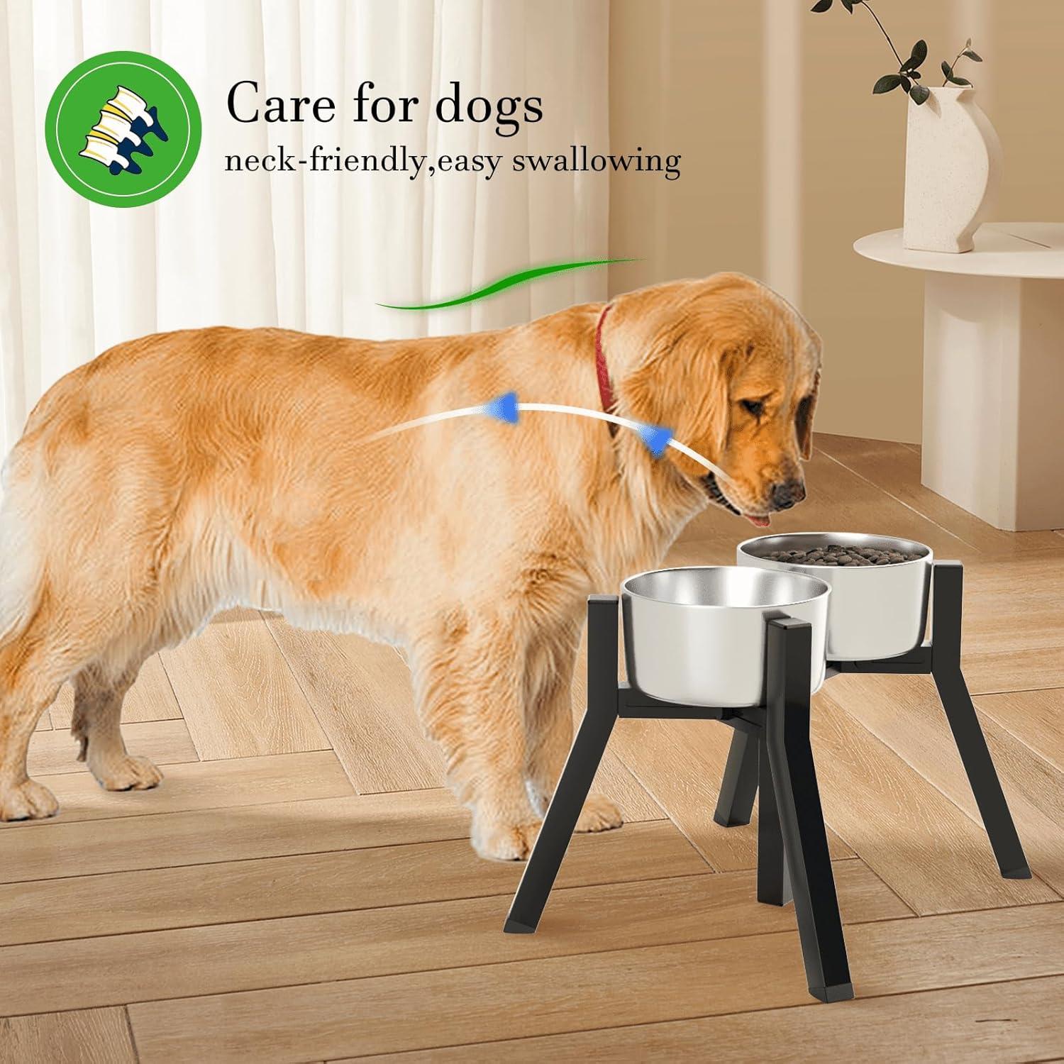 Soporte Elevado para Cuencos de Perro SHAINFUN 2-en-1 Ajustable