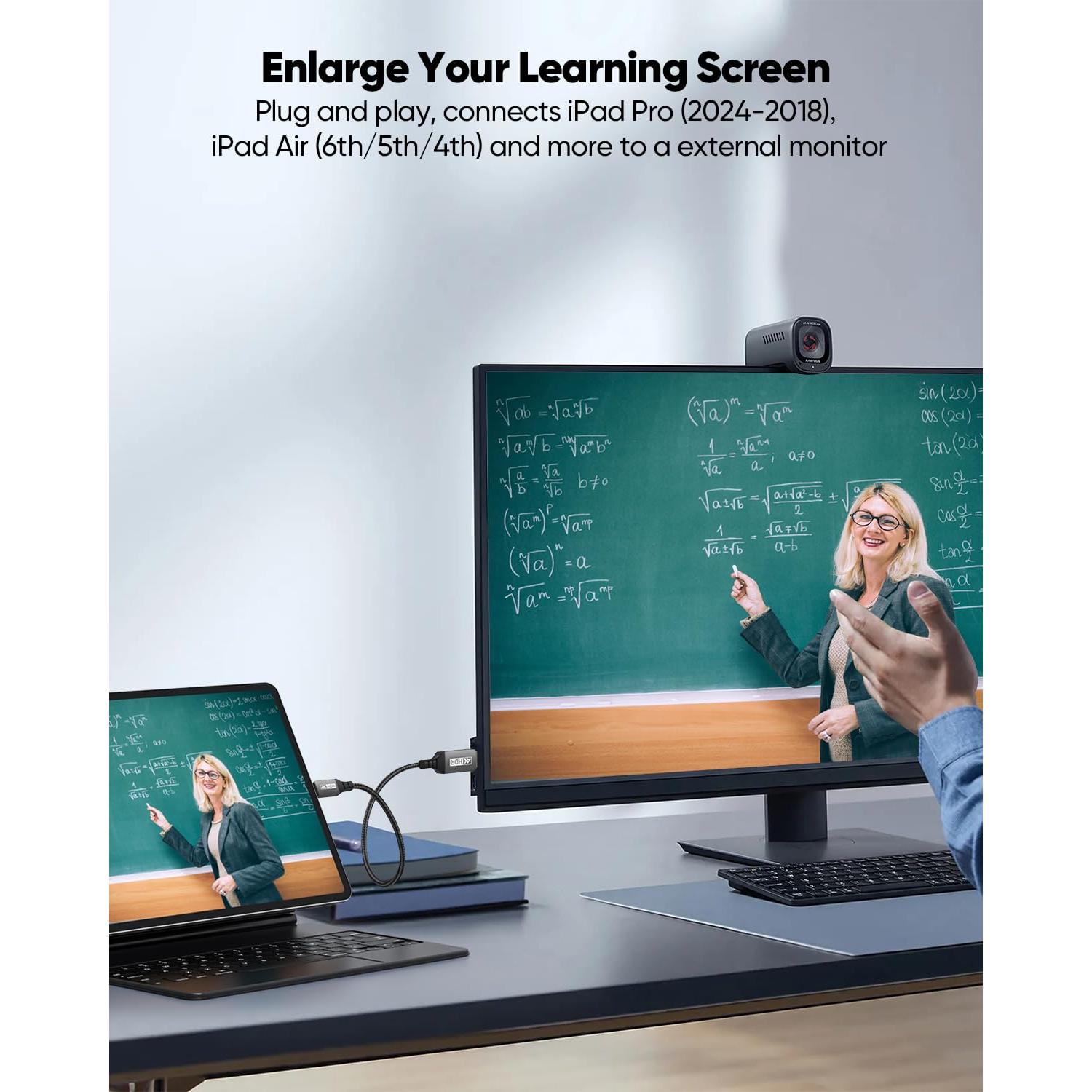 Cable USB C a HDMI UVOOI 0.3M 4K@60Hz Compatible Mac y Android