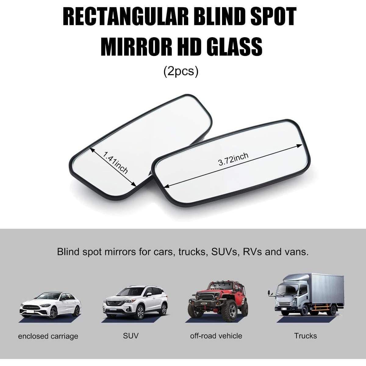 Espejos de Punto Ciego Enmarcados POVTII - 2 Piezas Ajustables