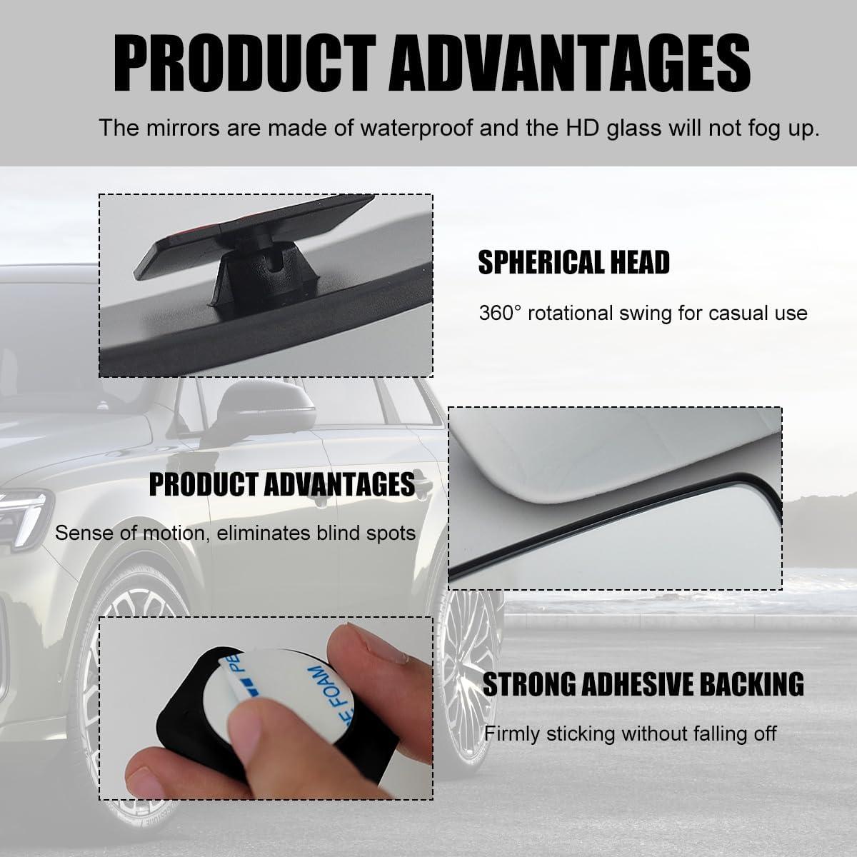 Espejos de Punto Ciego Enmarcados POVTII - 2 Piezas Ajustables