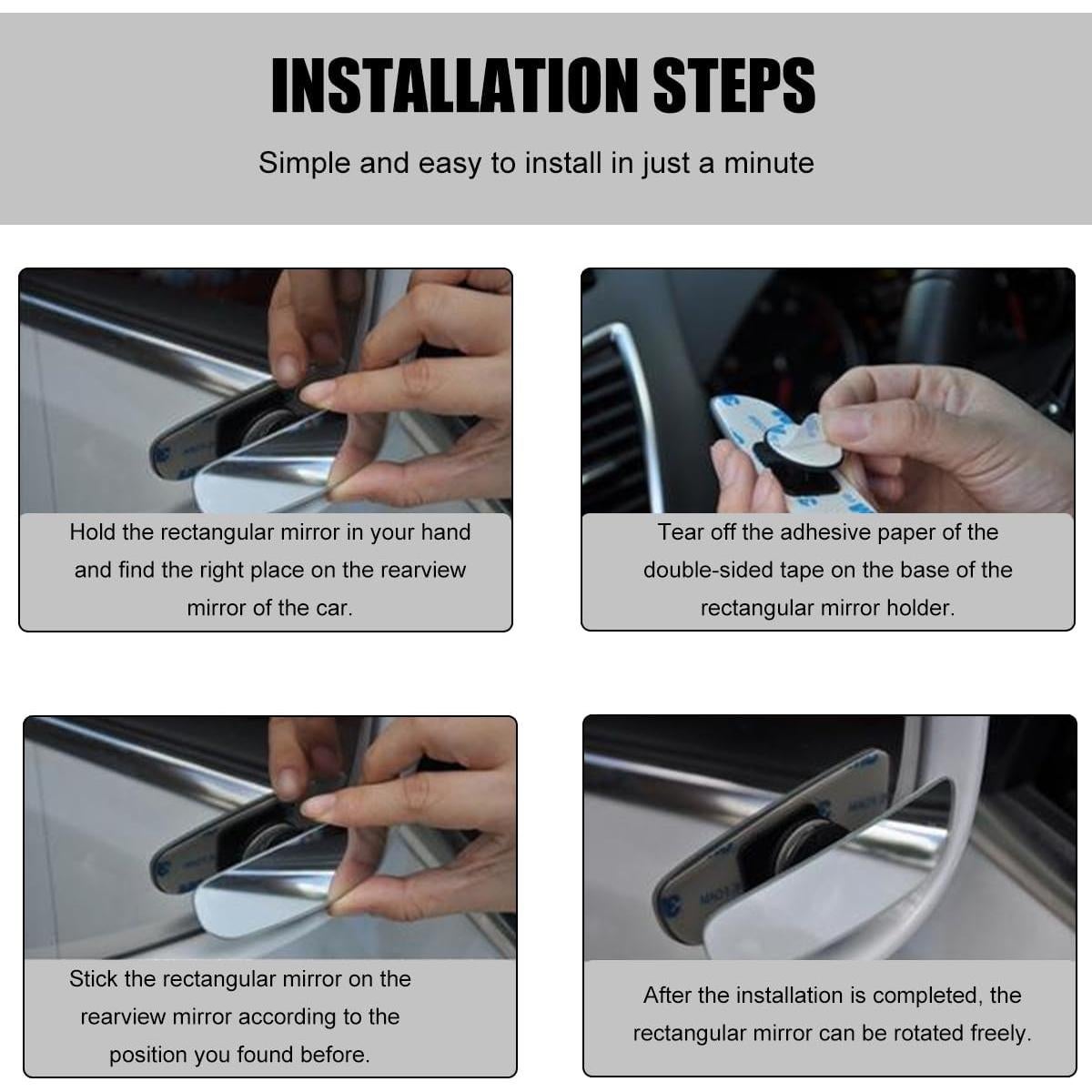 Espejos de Punto Ciego Enmarcados POVTII - 2 Piezas Ajustables