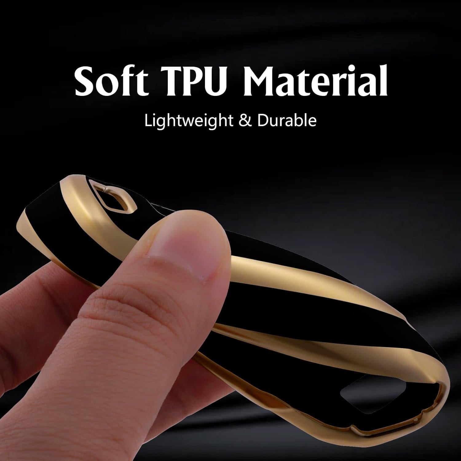 Funda de Llave TPU Hyundai 5 Botones Negra/Dorada 2023