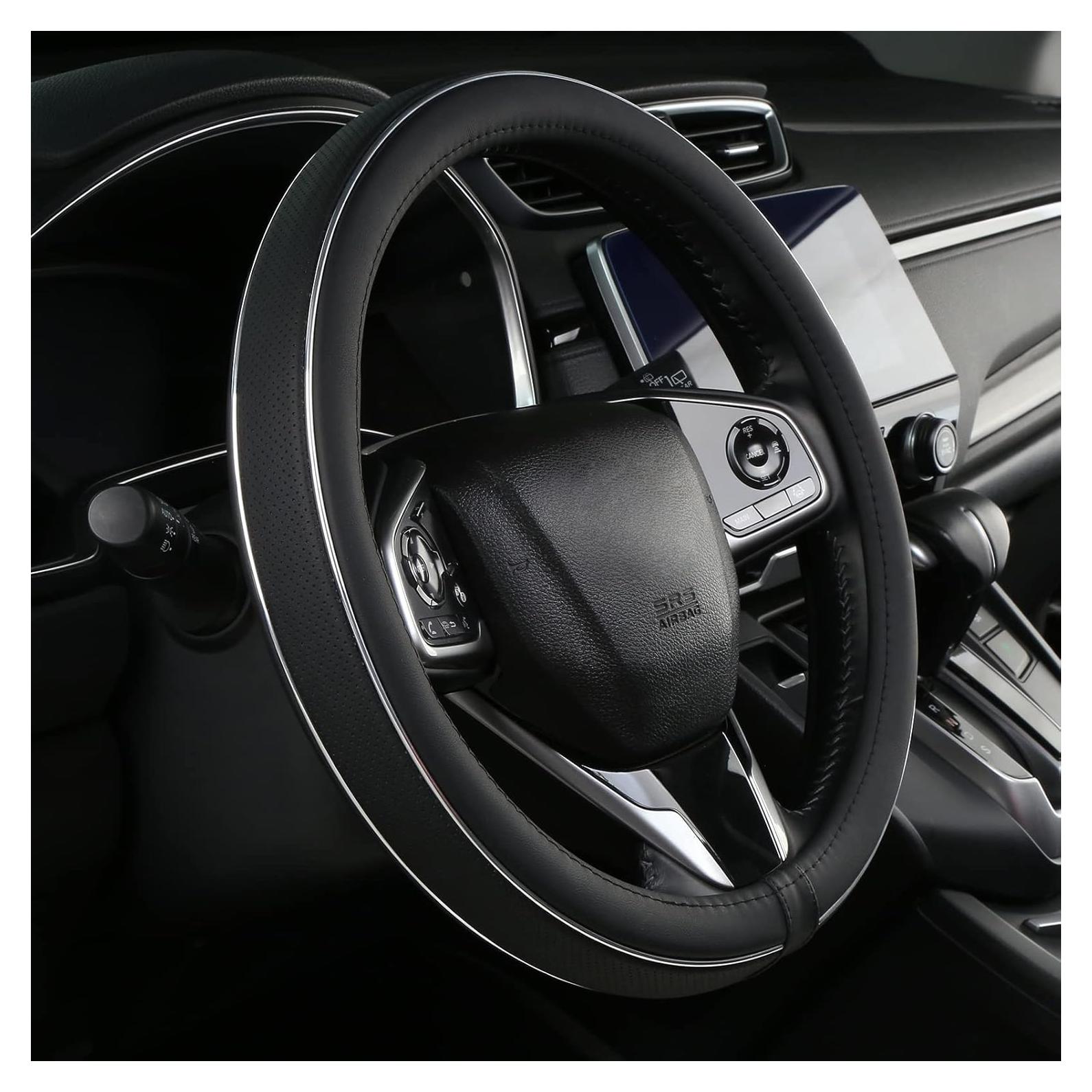 Cubierta de Volante de Cuero ALEMODR Universal 38 cm Negra