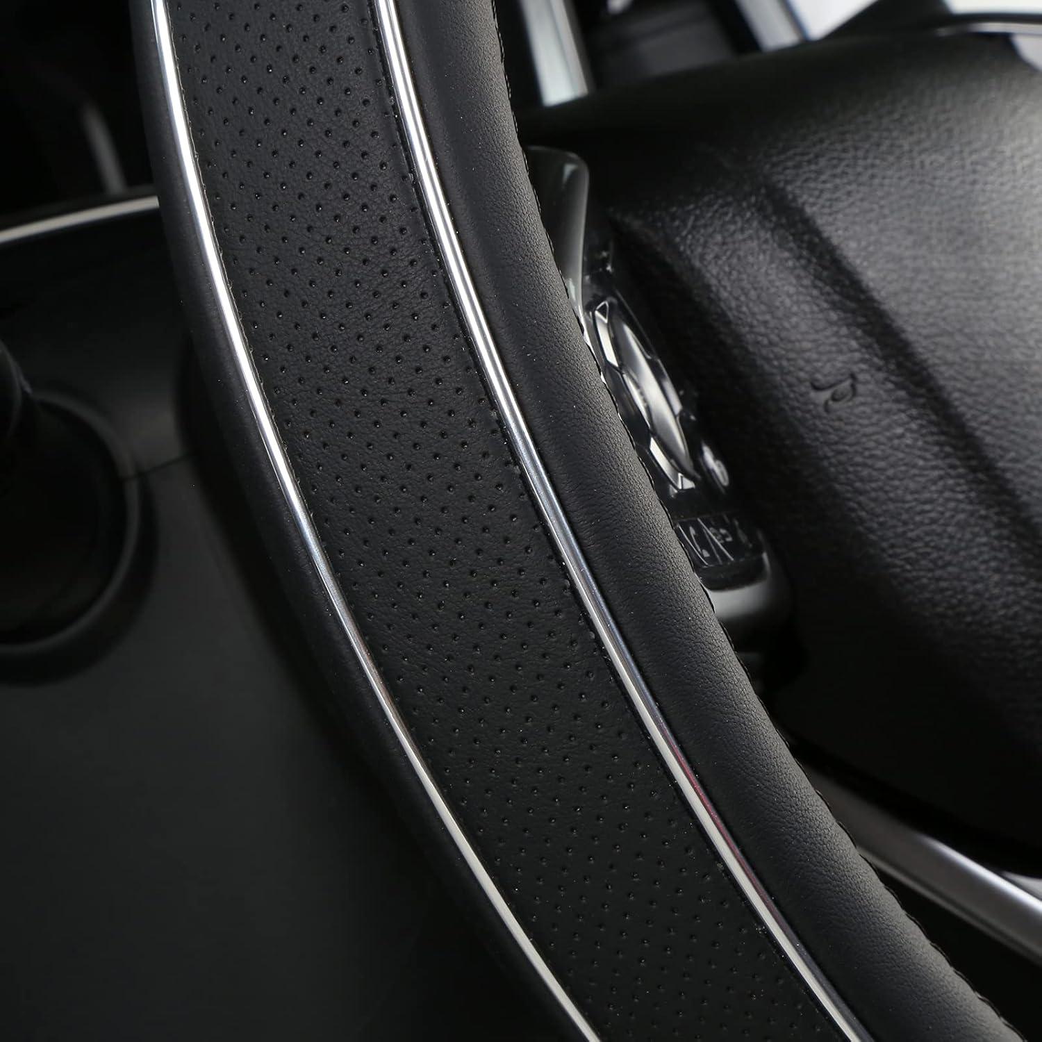 Cubierta de Volante de Cuero ALEMODR Universal 38 cm Negra