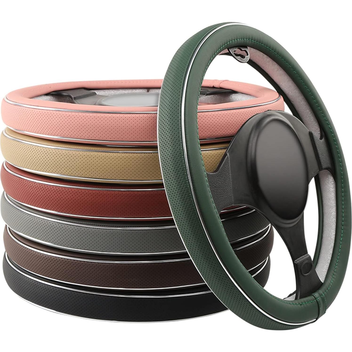 Cubierta de Volante de Cuero ALEMODR Universal 38 cm Negra