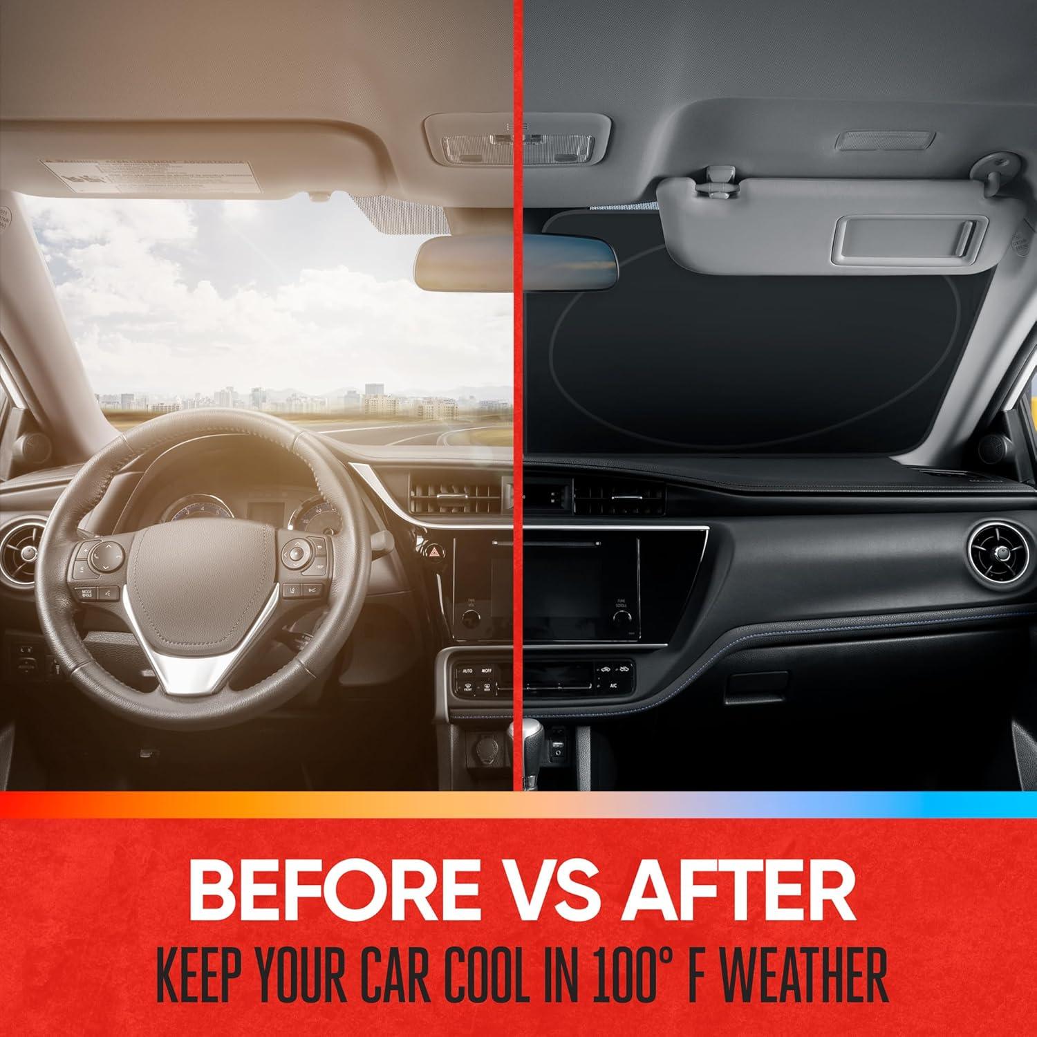 Sombrilla de Parabrisas Plegable Motor Trend - 153.9 x 74.9 cm