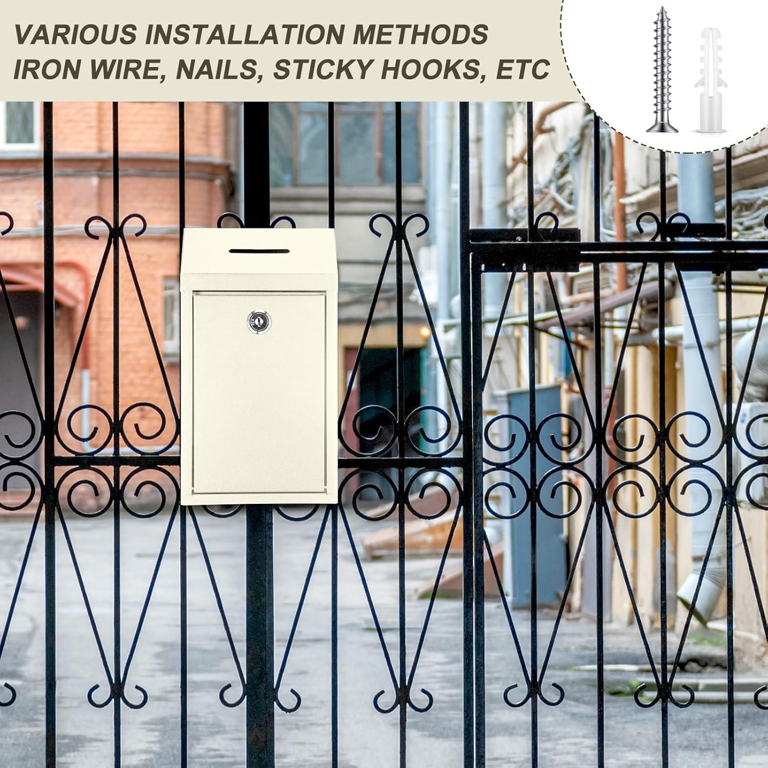 Caja de Donación de Metal con Cerradura Yaocom Beige 26x14.5x7.5cm