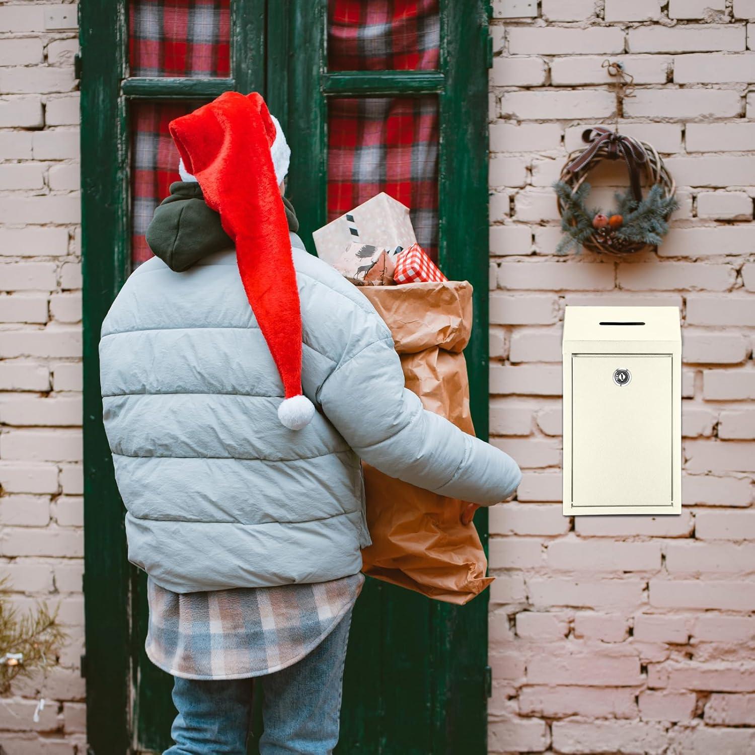 Caja de Donación de Metal con Cerradura Yaocom Beige 26x14.5x7.5cm
