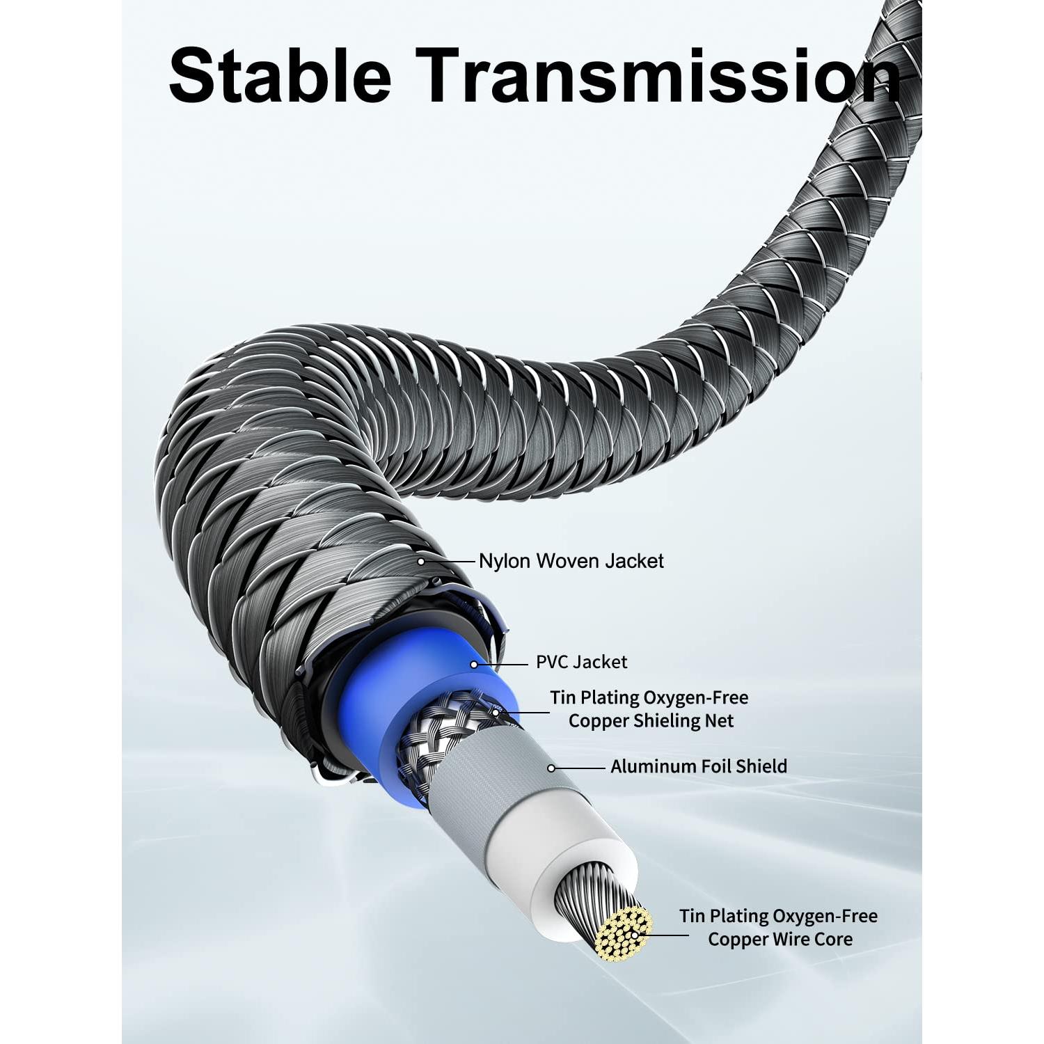 Cable RCA Doble 90 Grados EMK 1M Macho a Macho Gris