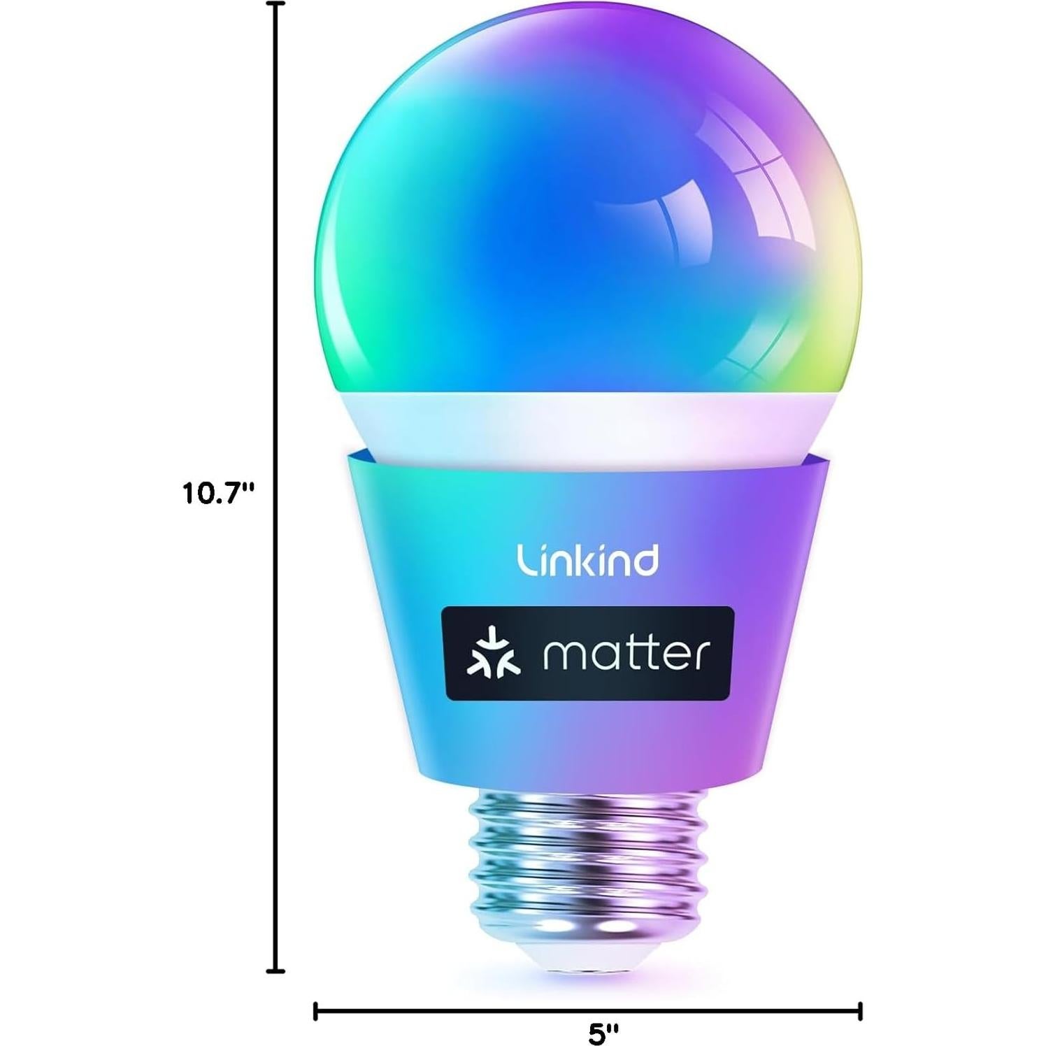 Bombilla Inteligente Linkind Matter A19 E26 9W Control Voz
