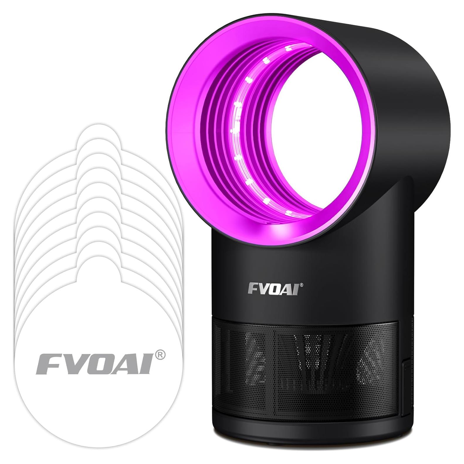 Trampa de Moscas Interior FVOAI con Luz y 10 Adhesivos Rosa