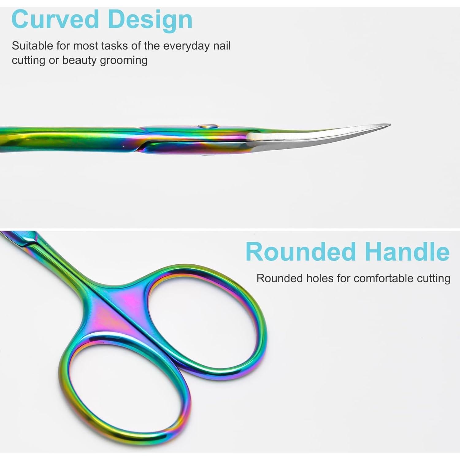 Tijeras de Manicura CGBE Curvadas para Cejas y Uñas