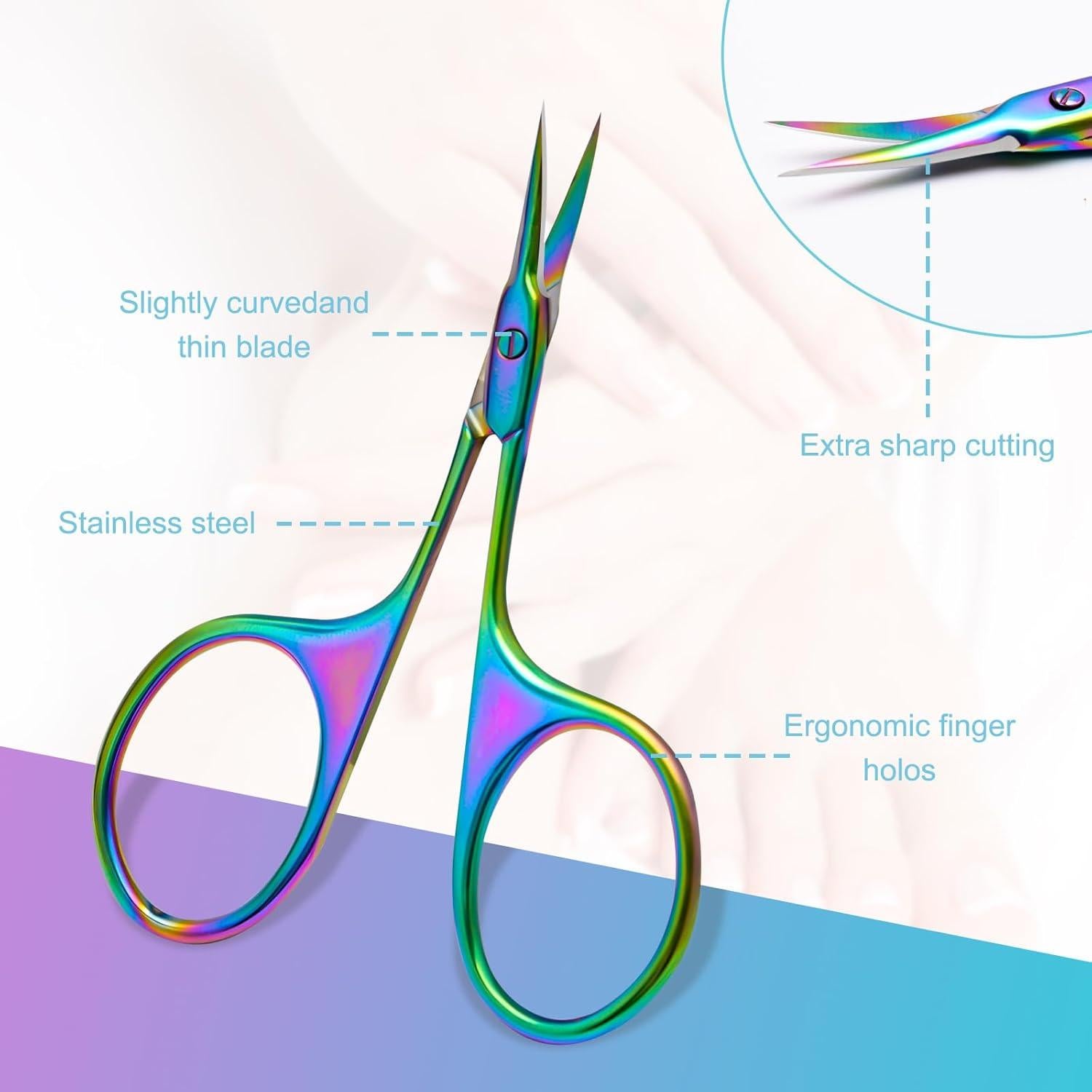 Tijeras de Manicura CGBE Curvadas para Cejas y Uñas