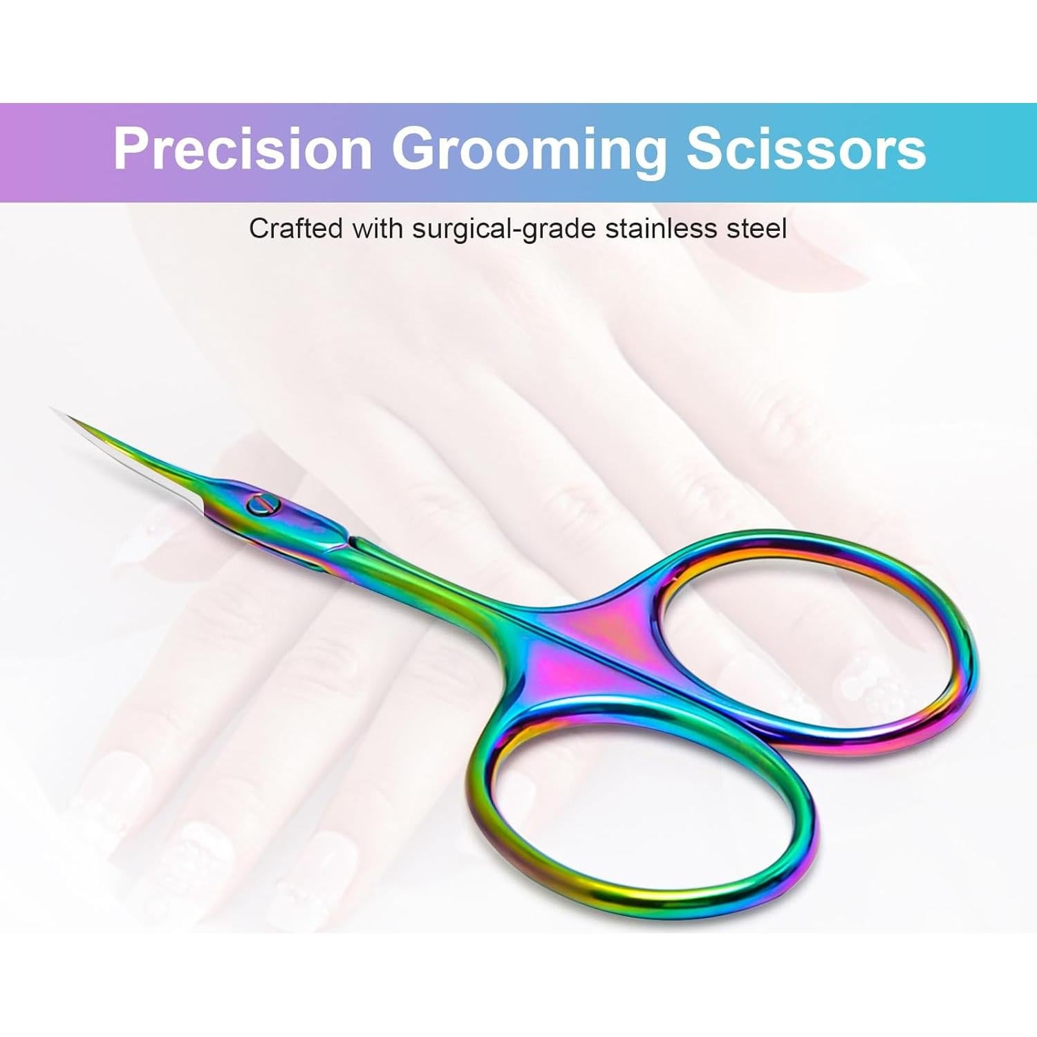 Tijeras de Manicura CGBE Curvadas para Cejas y Uñas