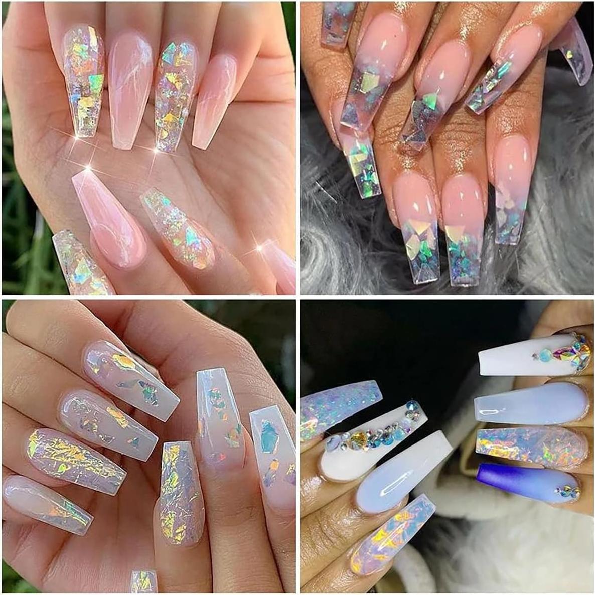 12 Rejillas Lentejuelas Arte de Uñas BMKKOT Multi Color