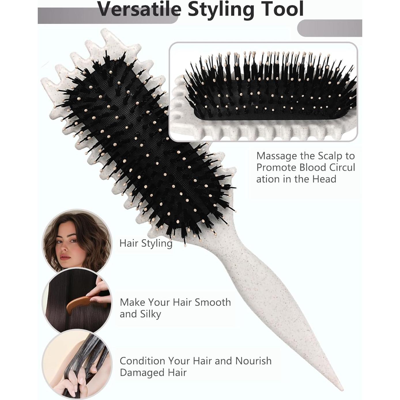 Cepillo Definidor de Rizos Sintario - Beige, 29cm x 7.5cm