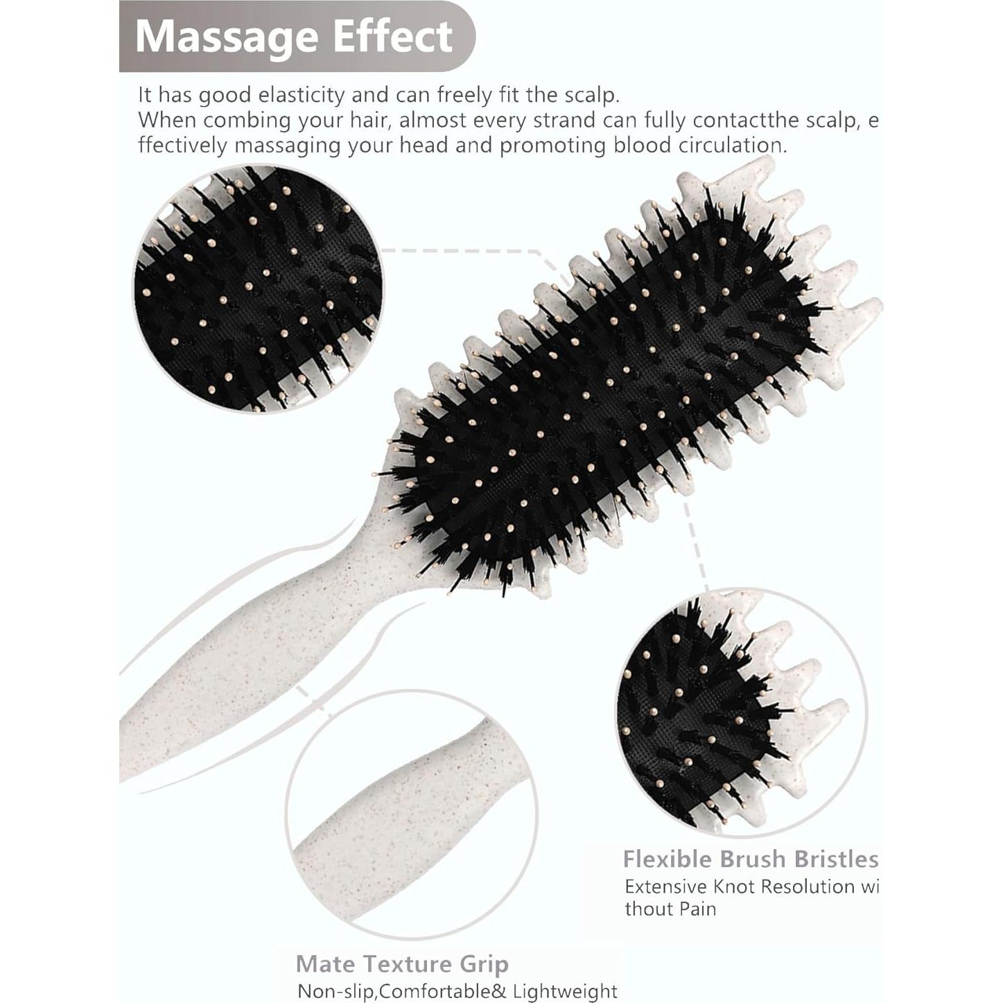 Cepillo Definidor de Rizos Sintario - Beige, 29cm x 7.5cm