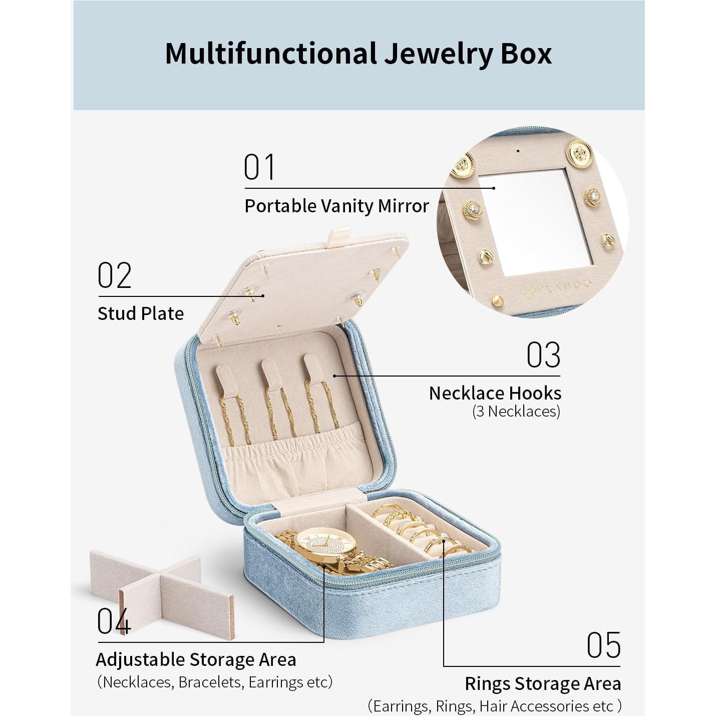 Organizador de Joyería de Viaje Vlando Azul - 10x10x5 cm