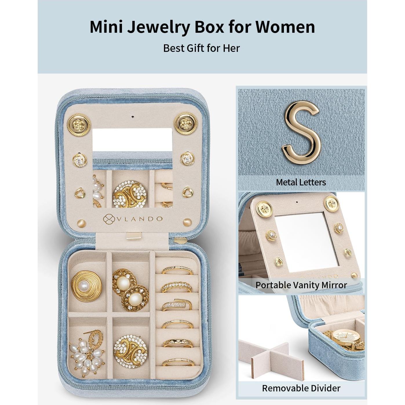 Organizador de Joyería de Viaje Vlando Azul - 10x10x5 cm