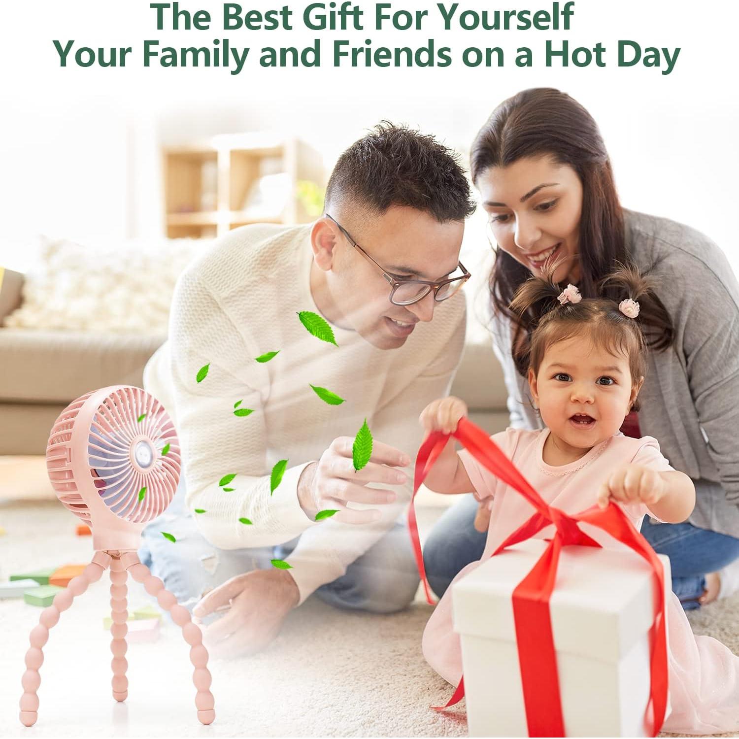 Ventilador Personal Snawowo H6+ Rosa Portátil USB Recargable