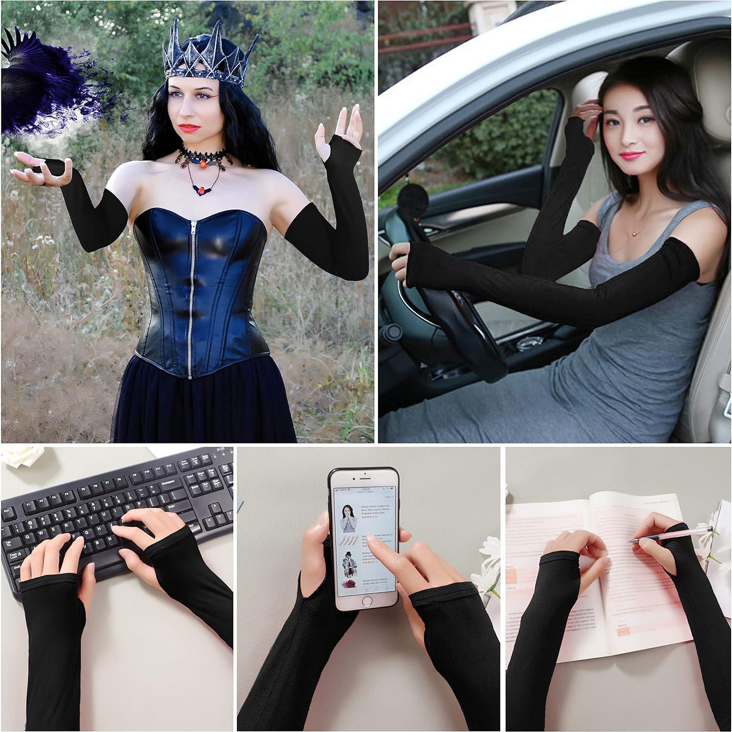 Guantes largos sin dedos Bellady para mujer - Protección UV