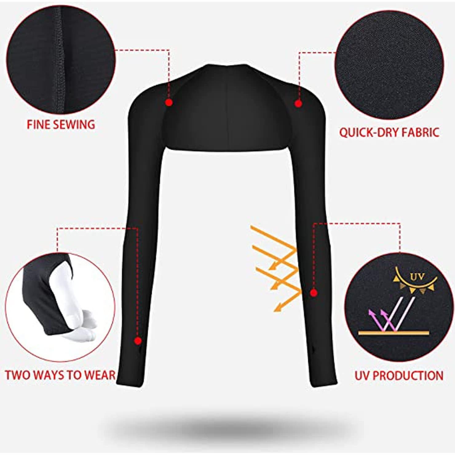 Chal Refrigerante UV para Mujeres HomTop - Talla Única, Negro