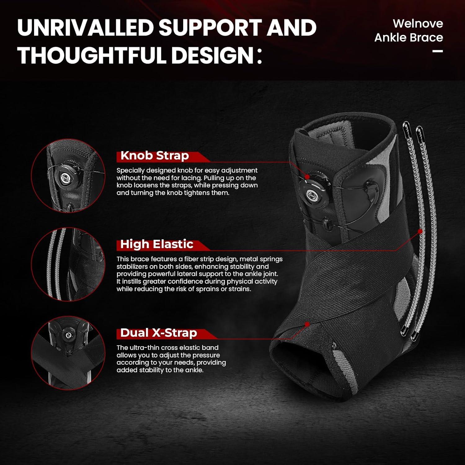 Férula para Tobillo Welnove - Soporte Metálico Mediano Negro