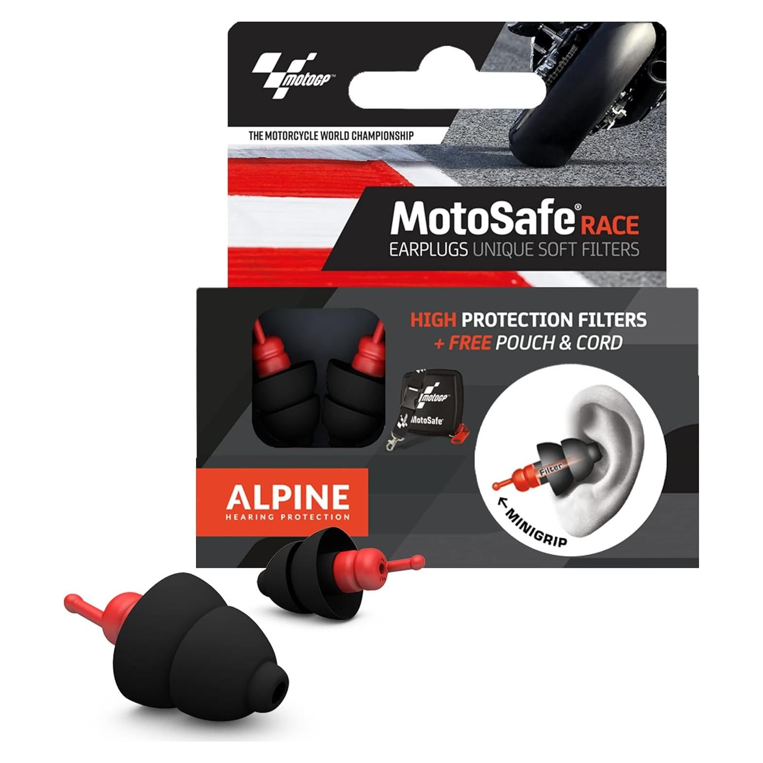 Tapones para Oídos MotoSafe Alpine MotoGP - Reducción 20dB
